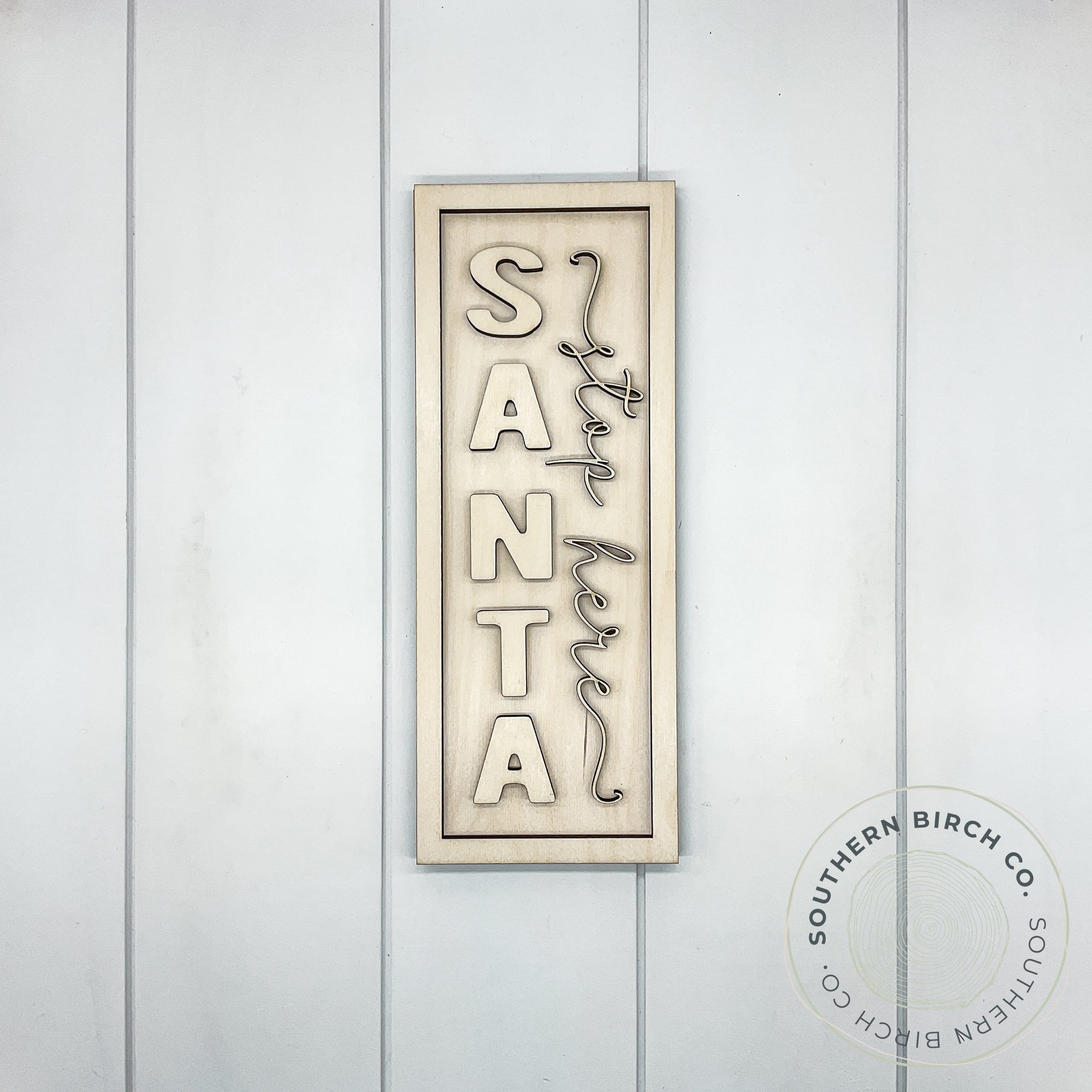 Santa Stop Here 3D Framed Sign Blank
