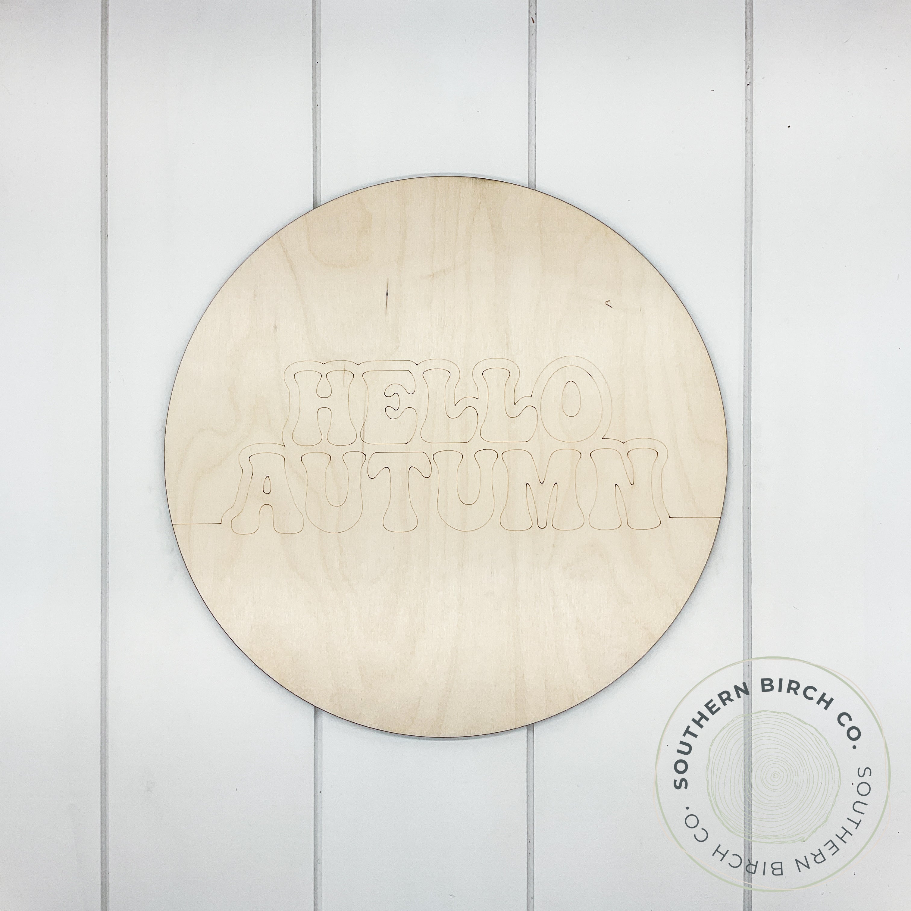 Hello Autumn Etched Round Blank