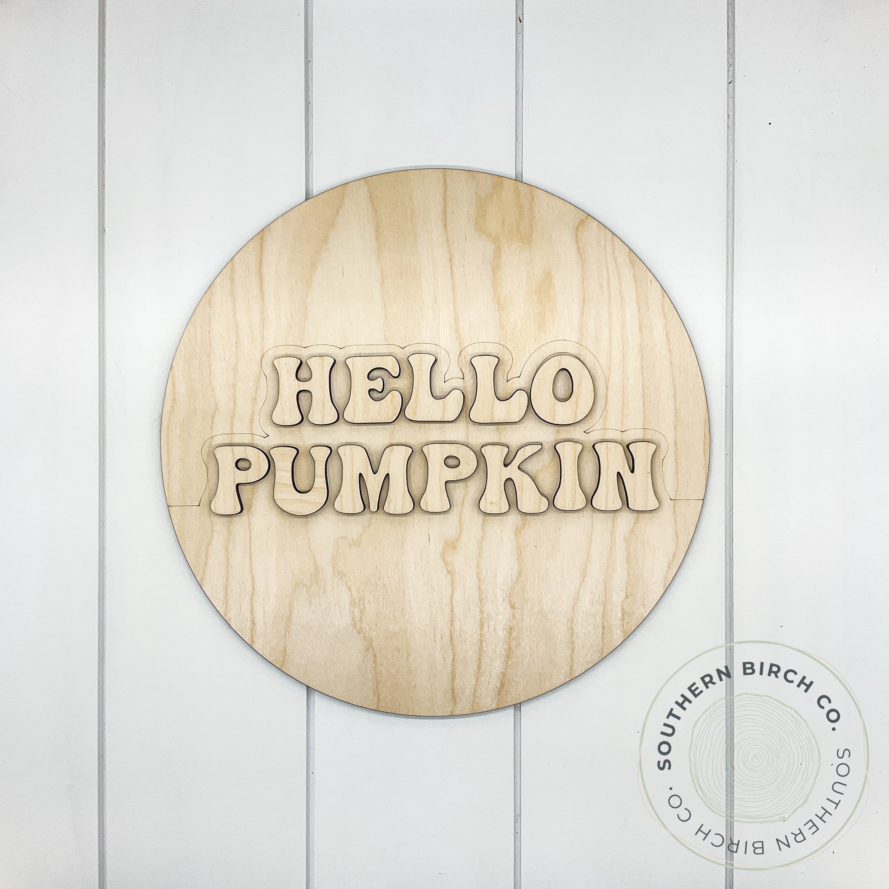 Hello Pumpkin 3D Round Blank