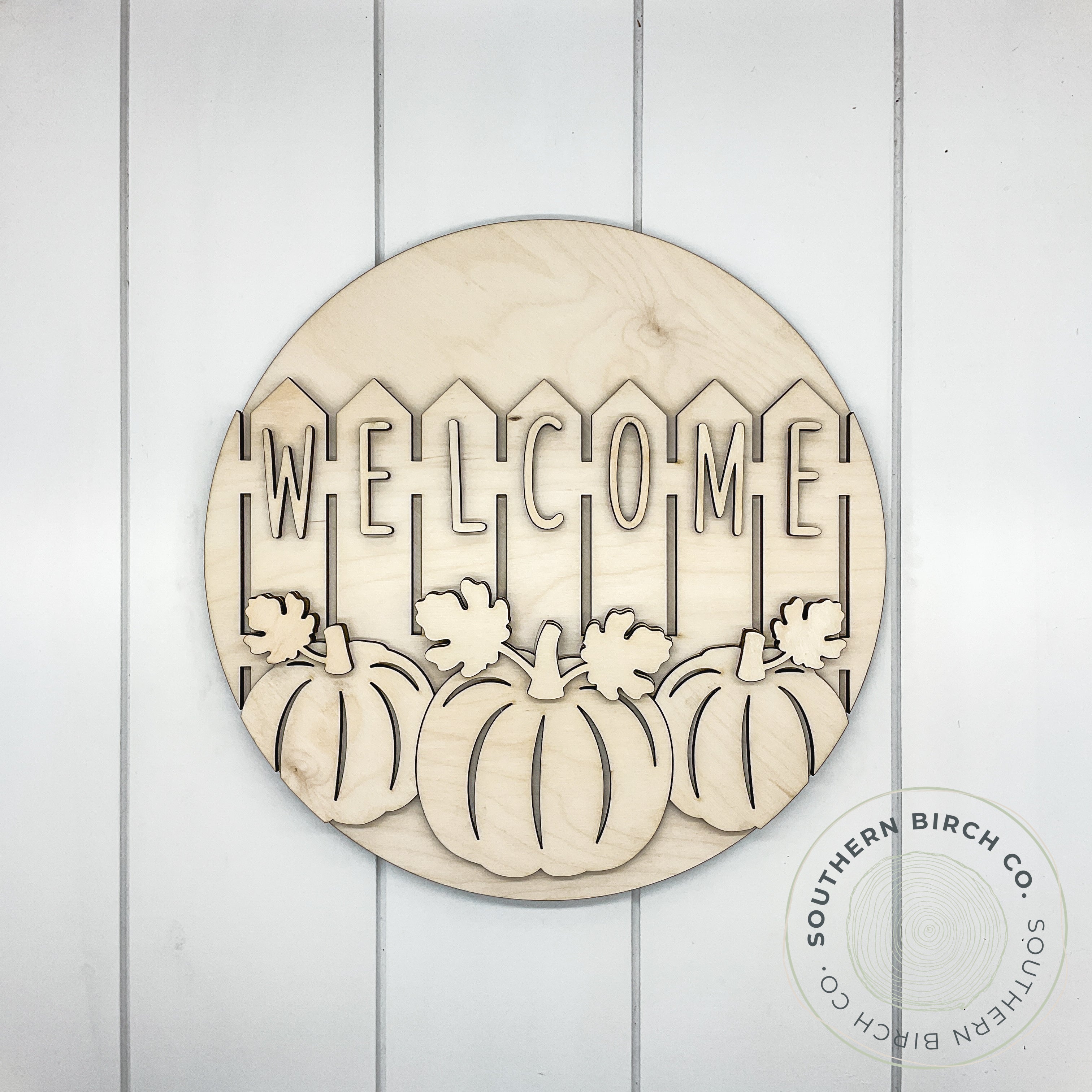 Welcome 3D Round Blank (Pumpkin Patch)