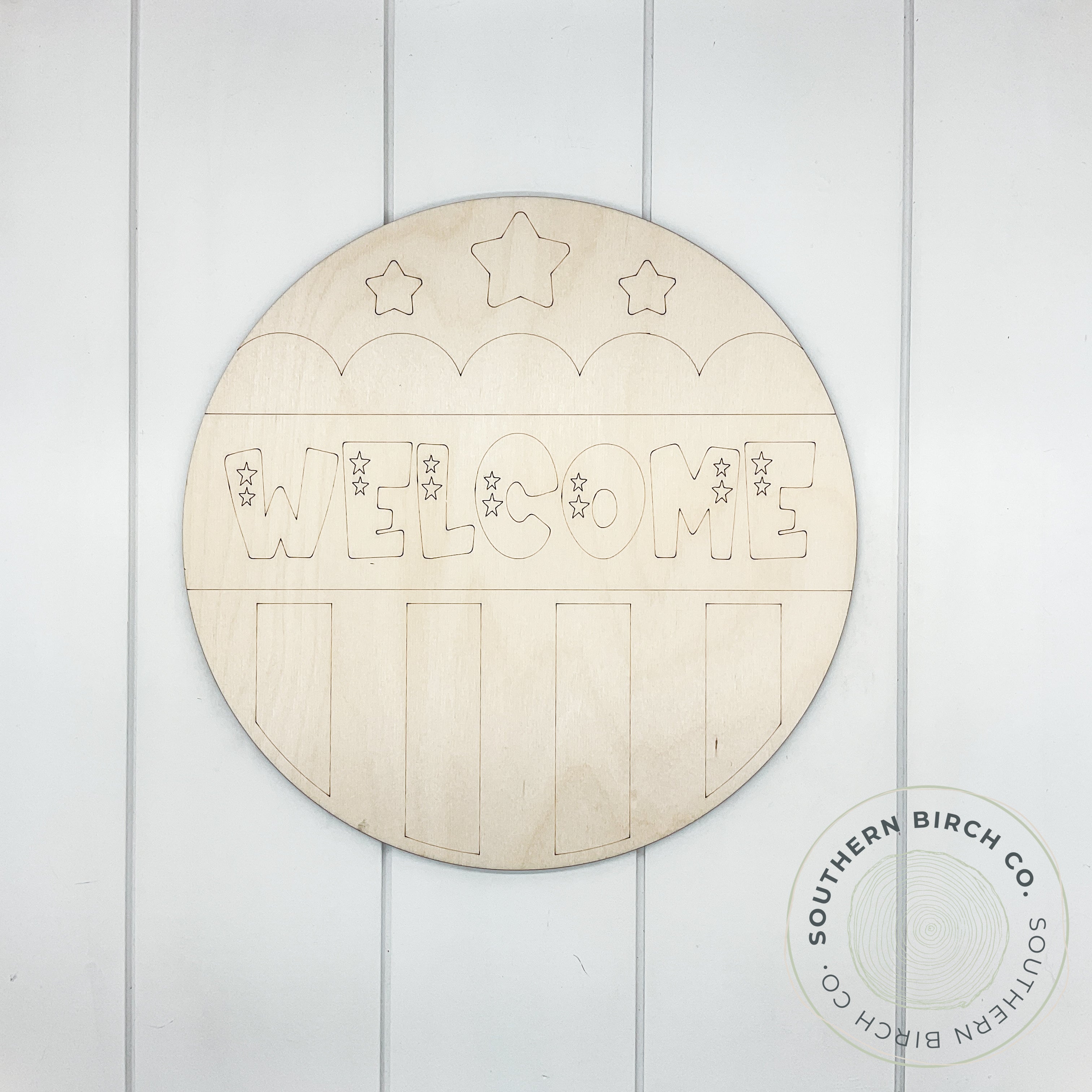 Welcome Etched Round Blank (Patriotic)
