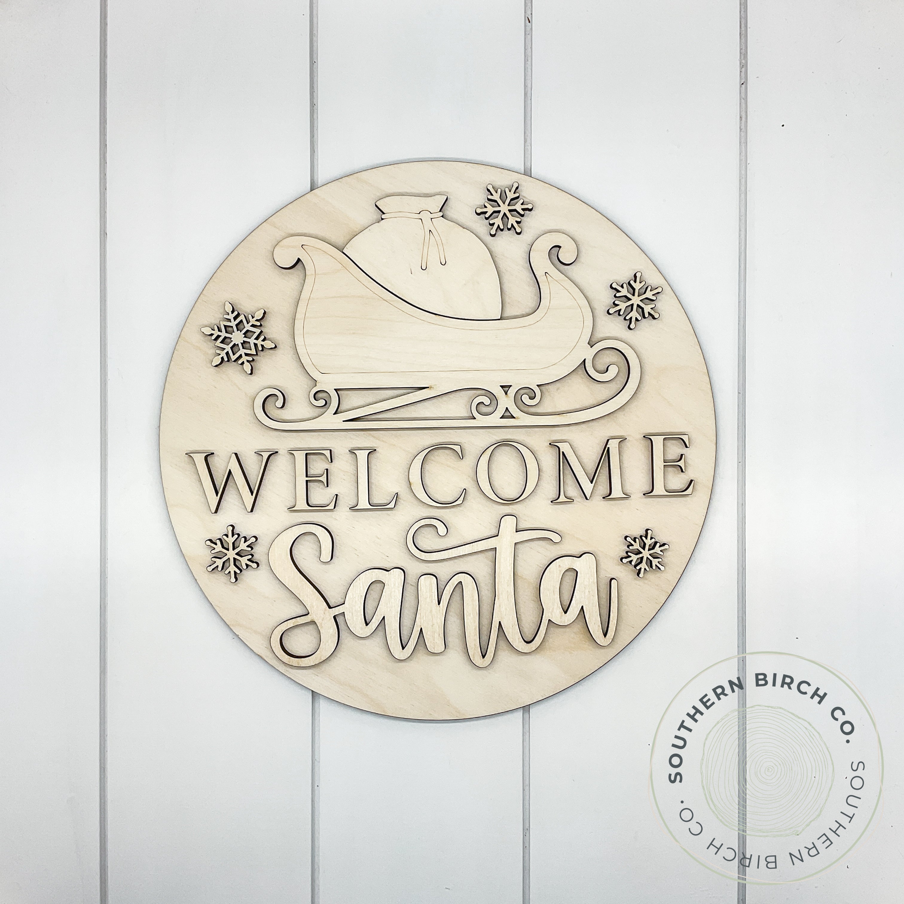 Welcome Santa 3D Round Blank