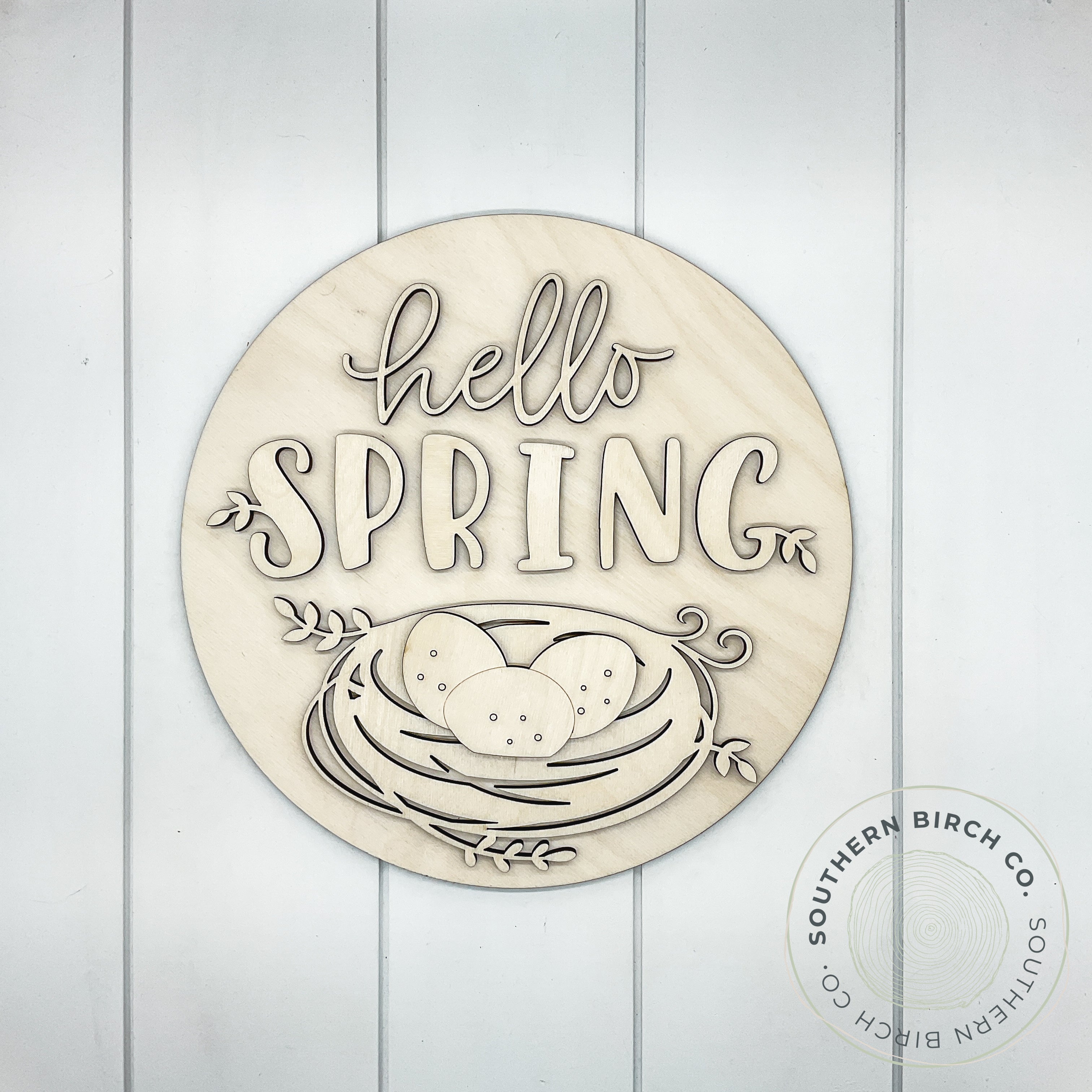 Hello Spring 3D Round Blank (Nest)