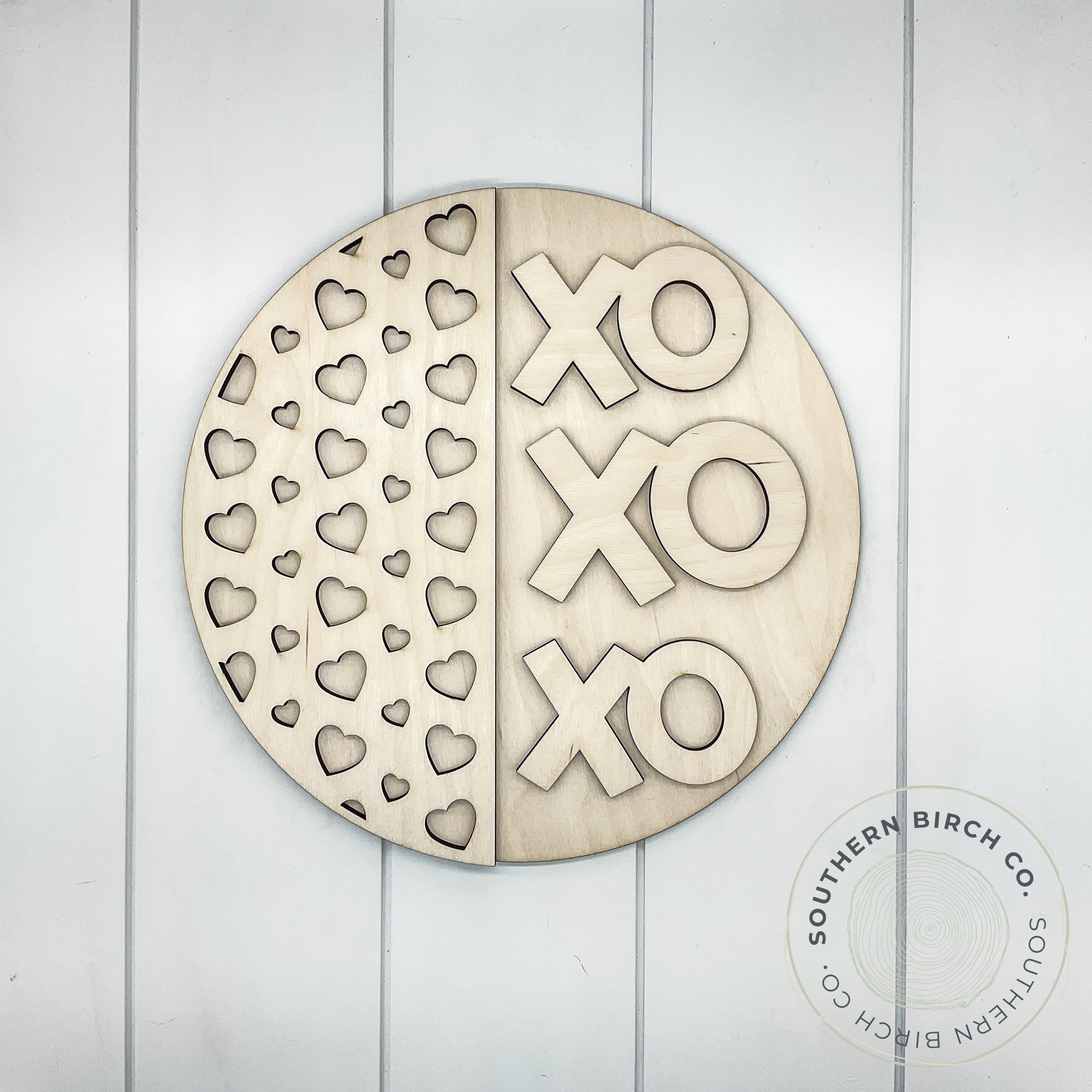 XO XO XO 3D Round Blank (Hearts)