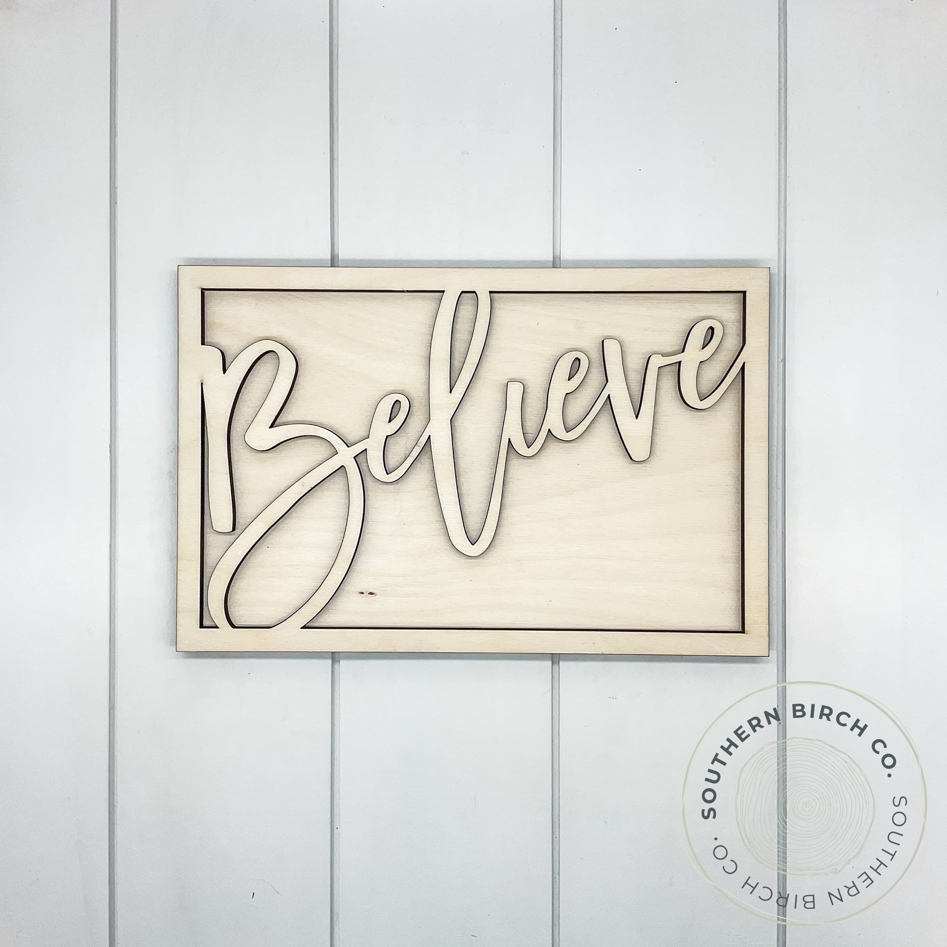 Believe 3D Framed Sign Blank