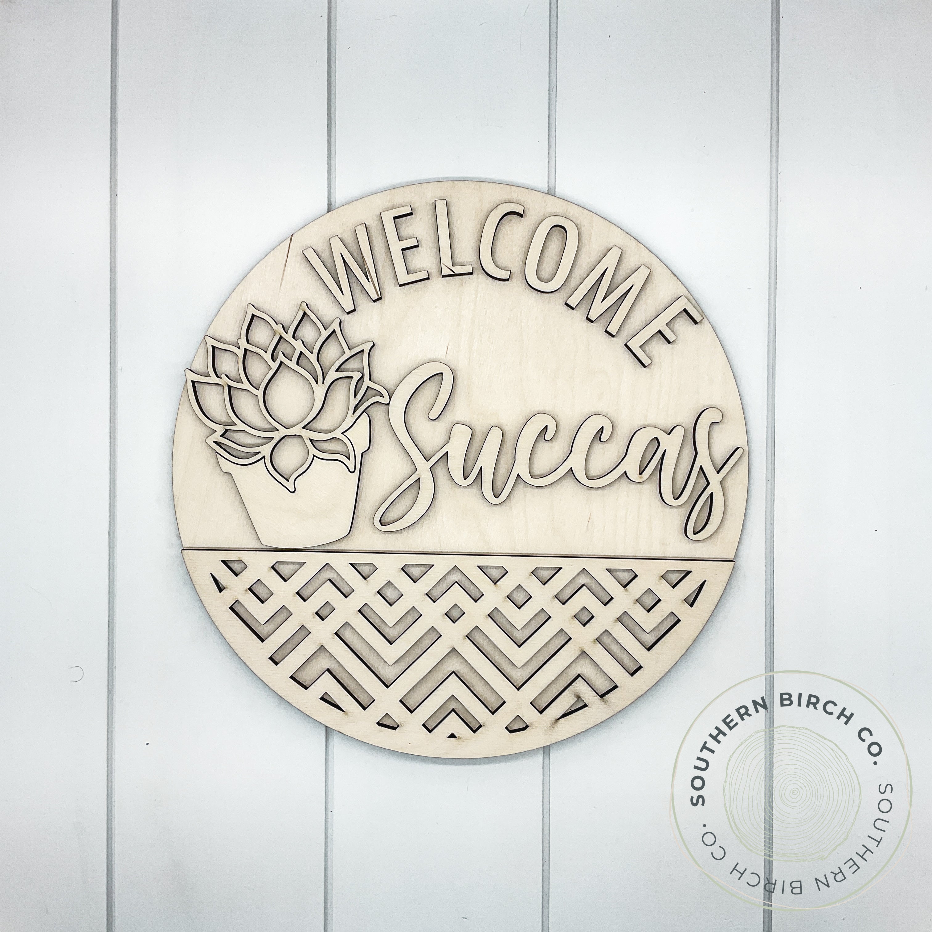 Welcome Succas 3D Round Blank