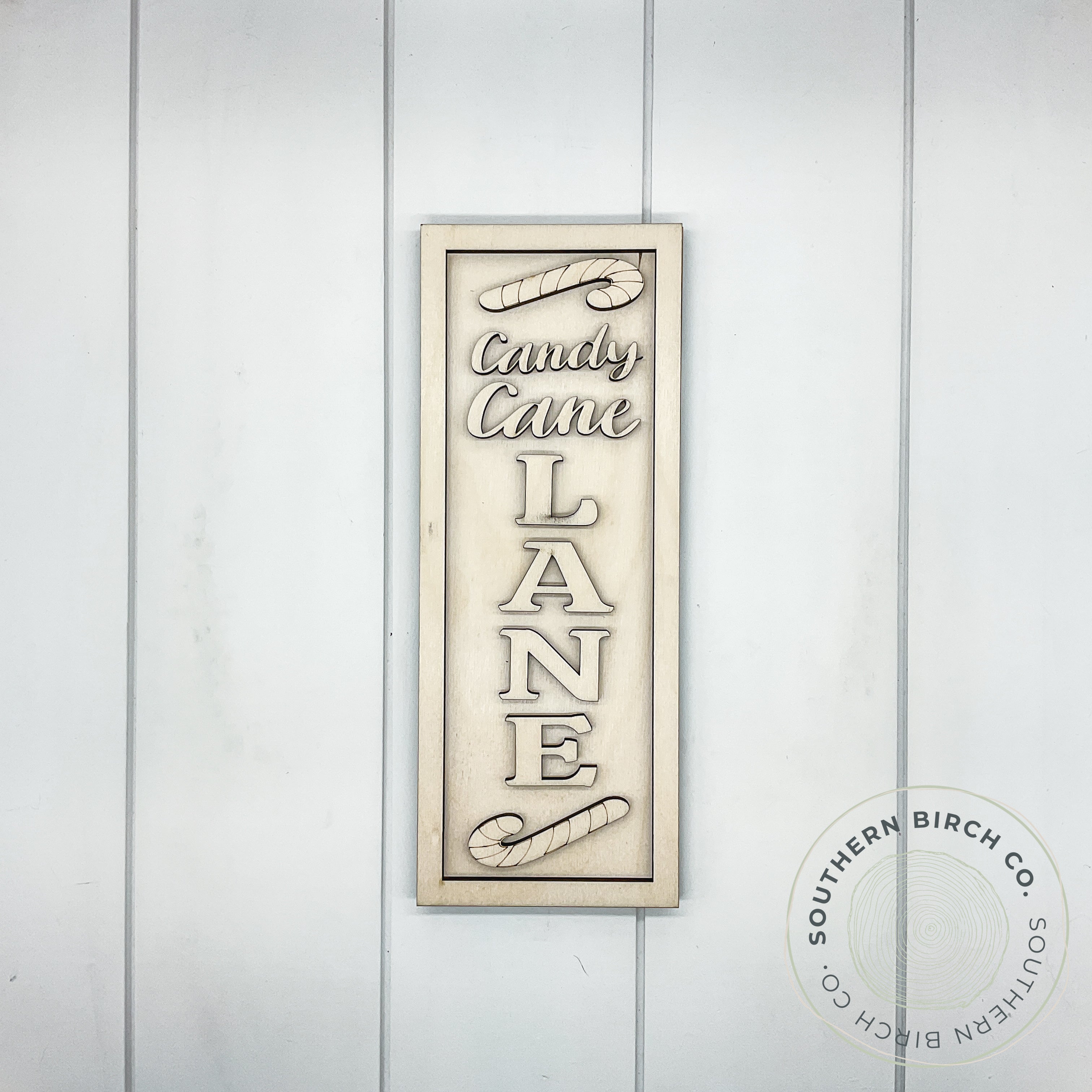 Candy Cane Lane 3D Framed Sign Blank