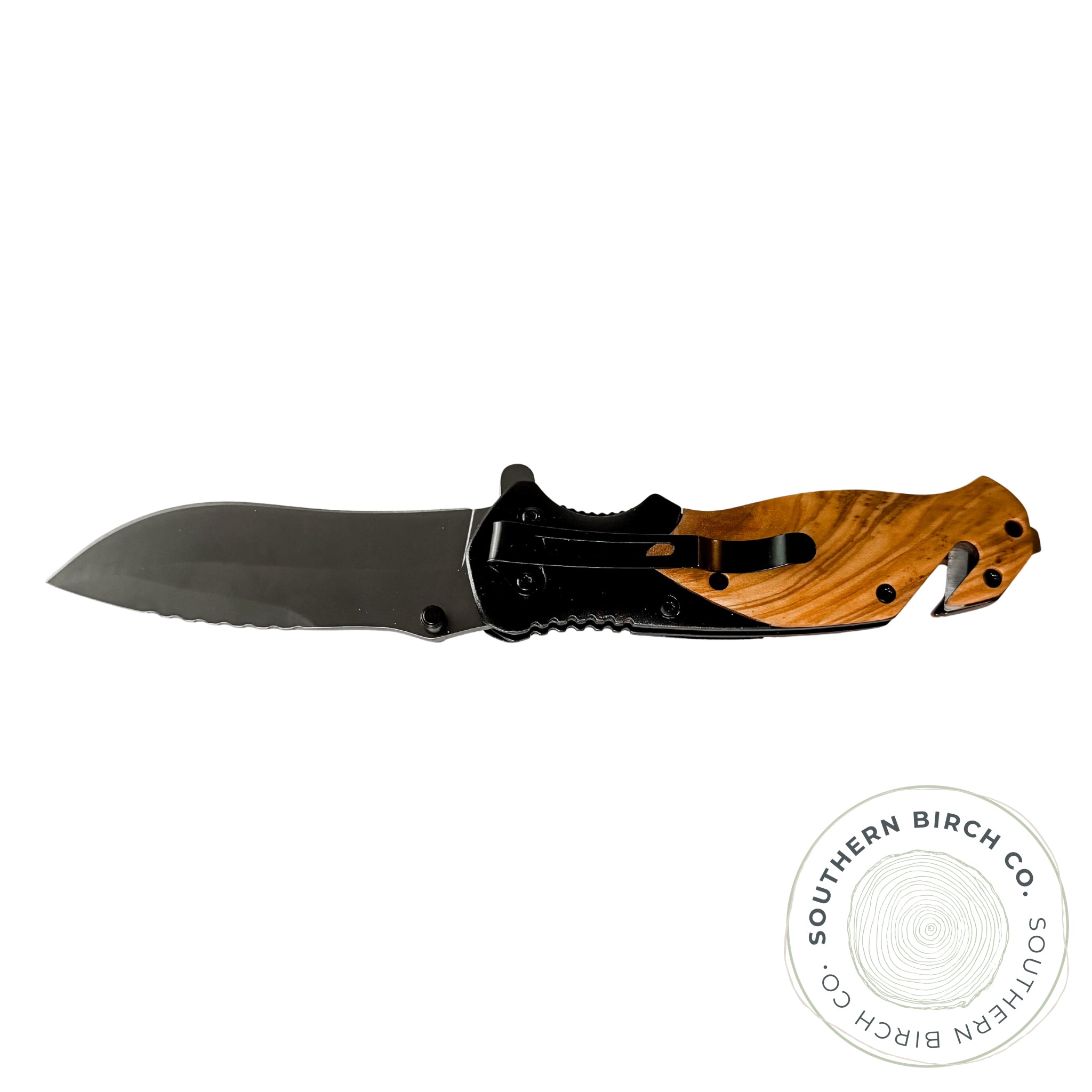 Olive Wood Handled Knife (Black Handle)