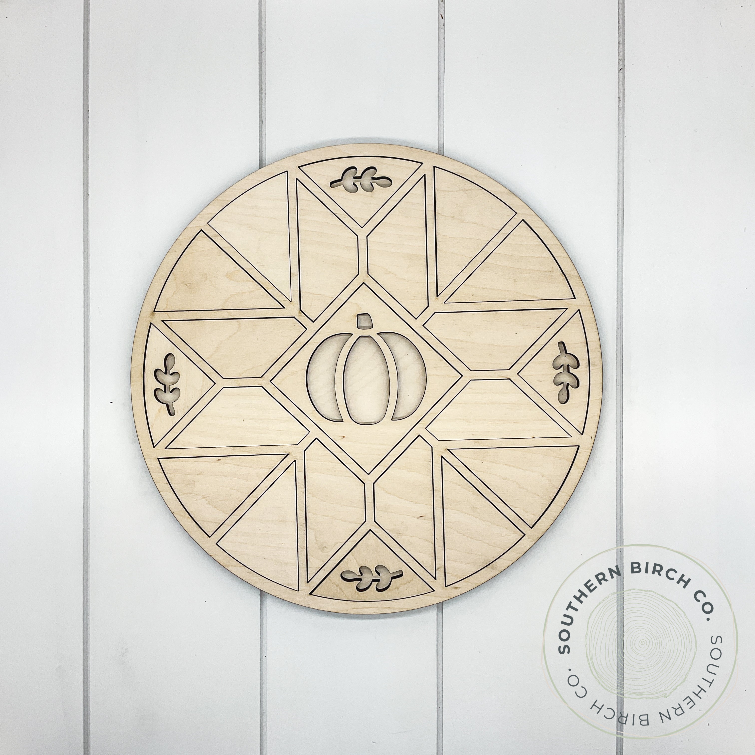 Fall Barn Quilt 3D Round Blank
