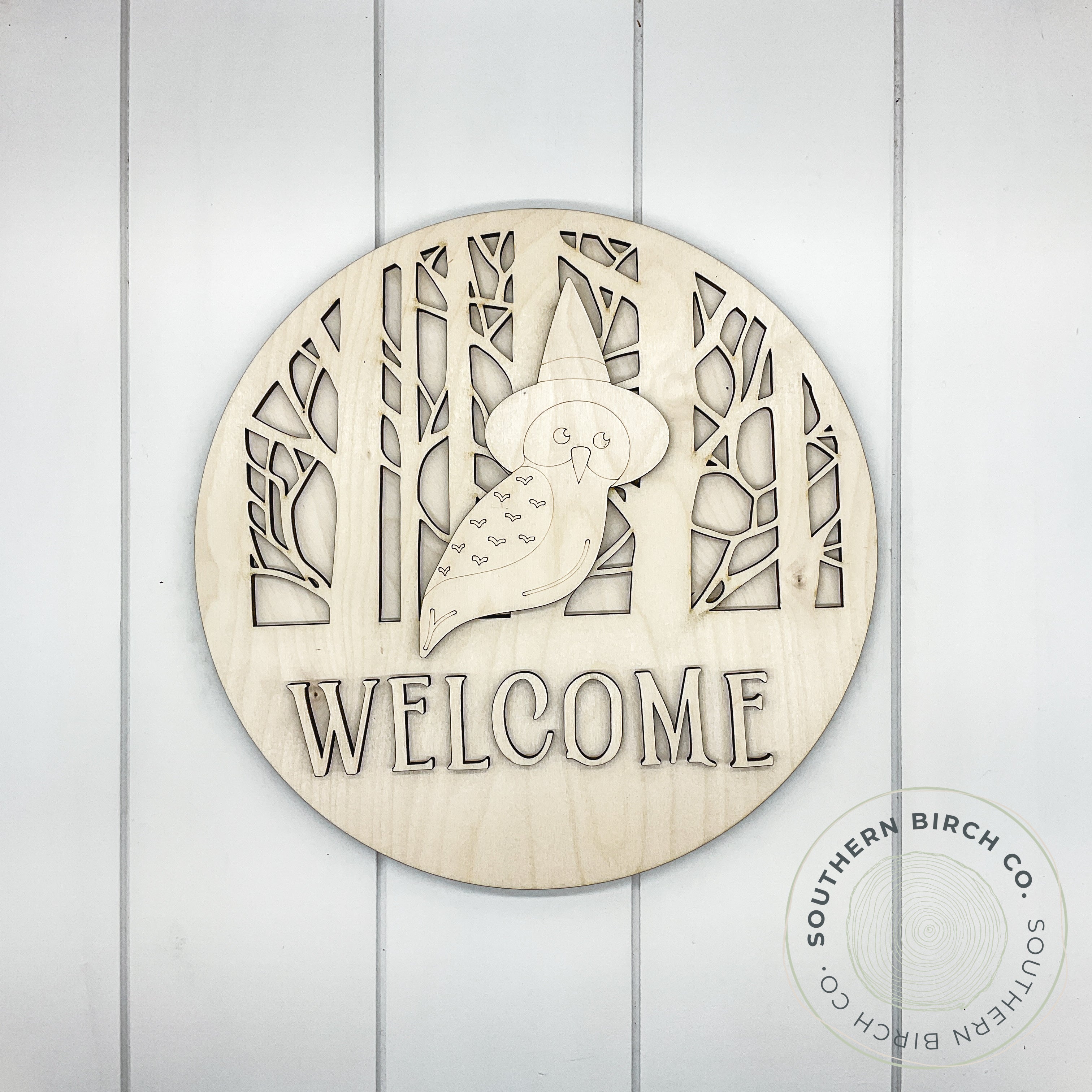 Welcome 3D Round Blank (Owl)