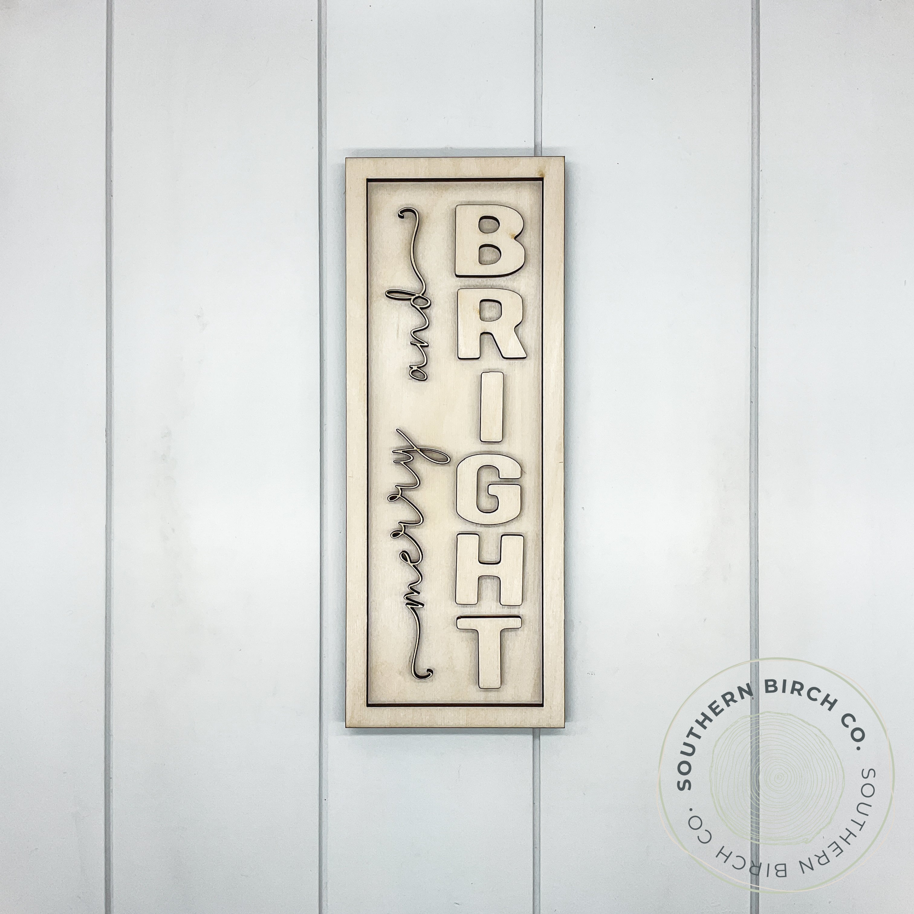 Merry and Bright 3D Framed Sign Blank