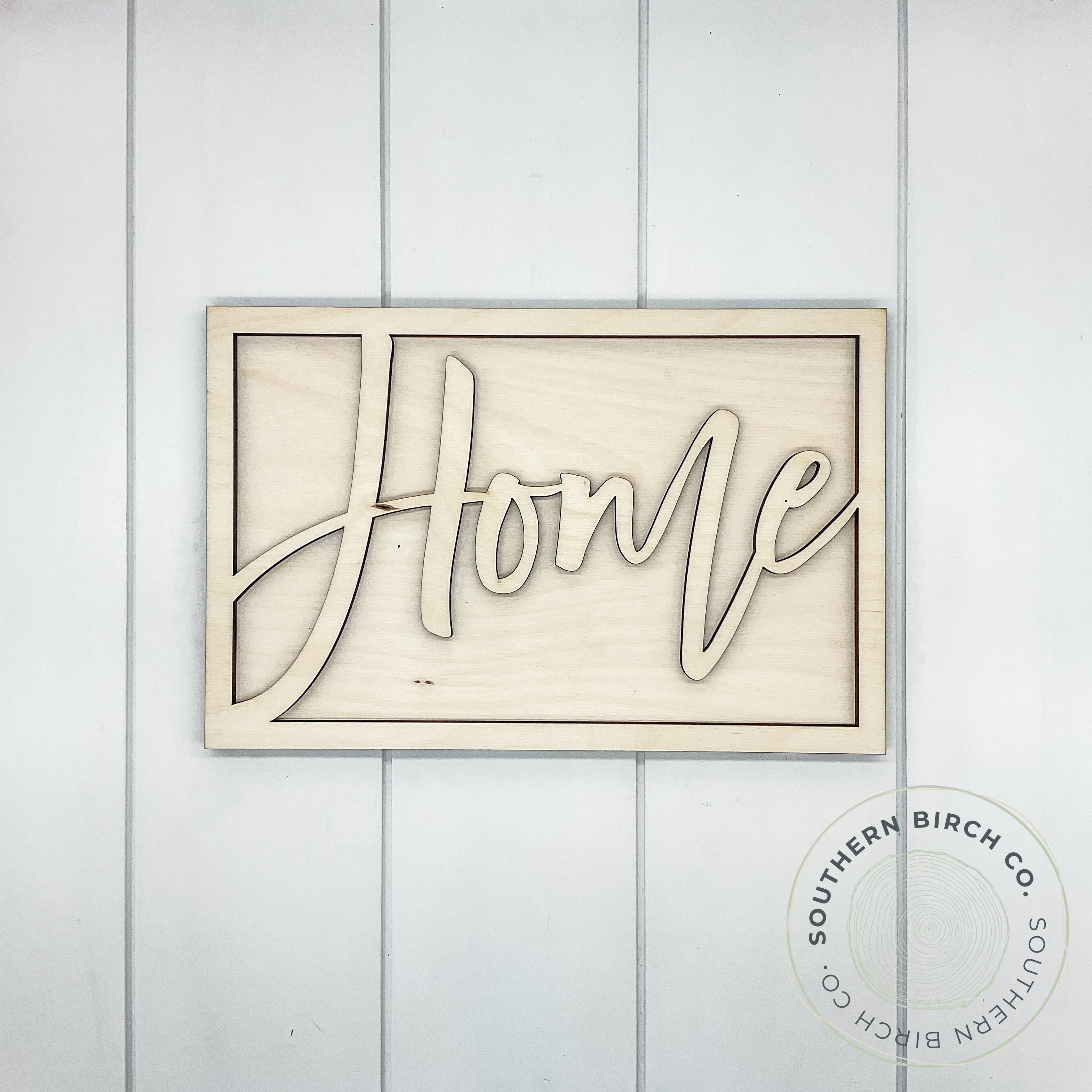 Home 3D Framed Sign Blank (Script)