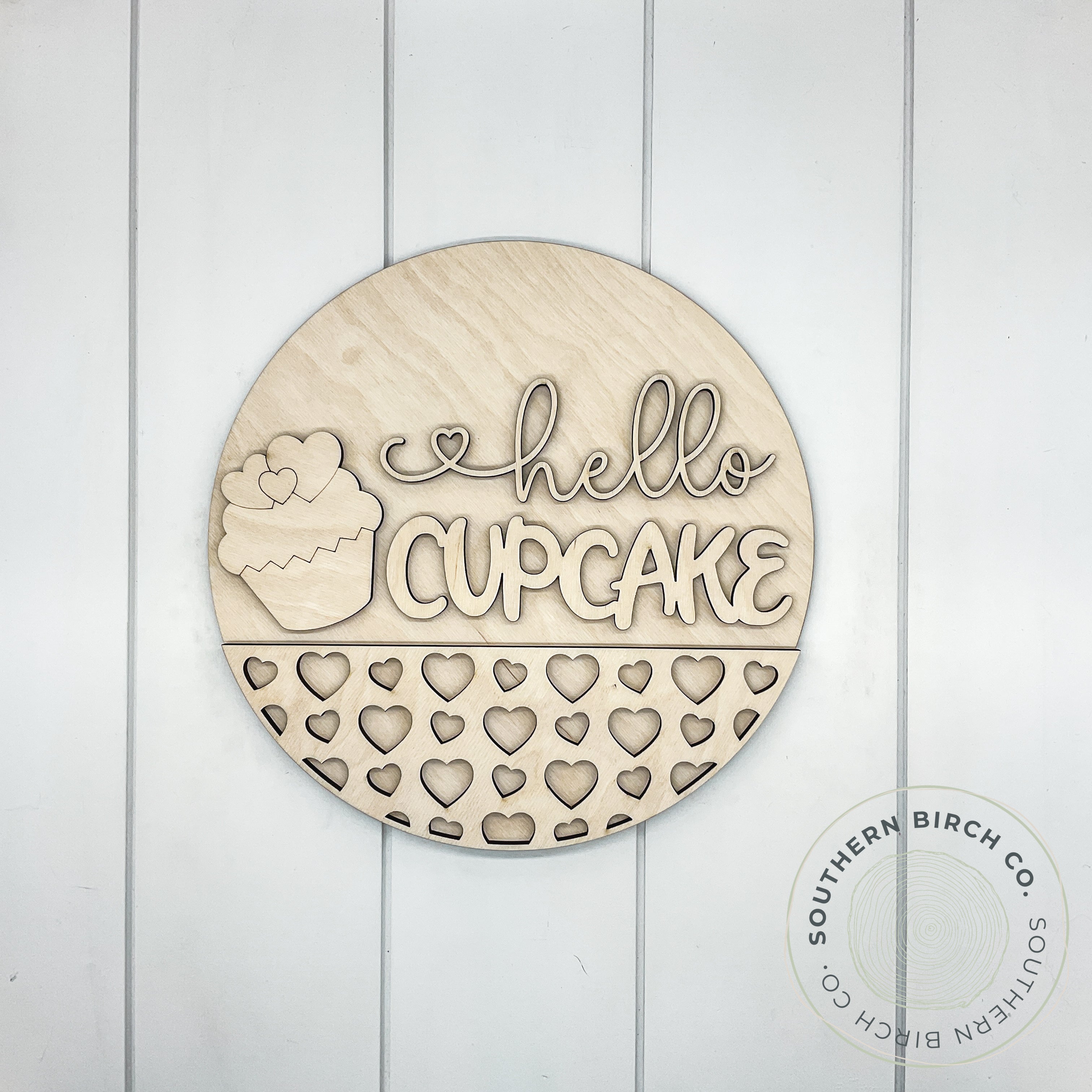 Hello Cupcake 3D Round Blank