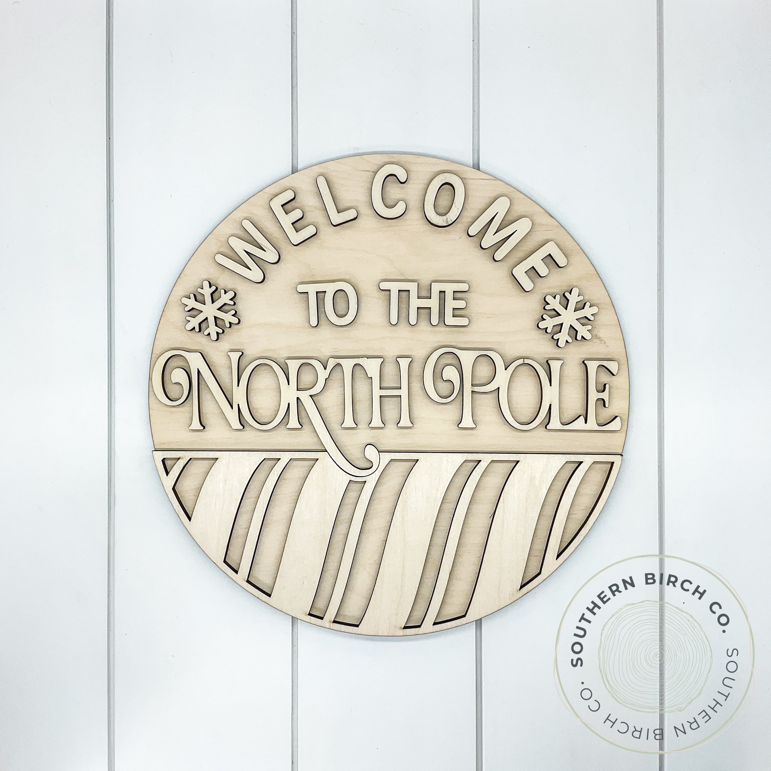 Welcome To The North Pole 3D Round Blank