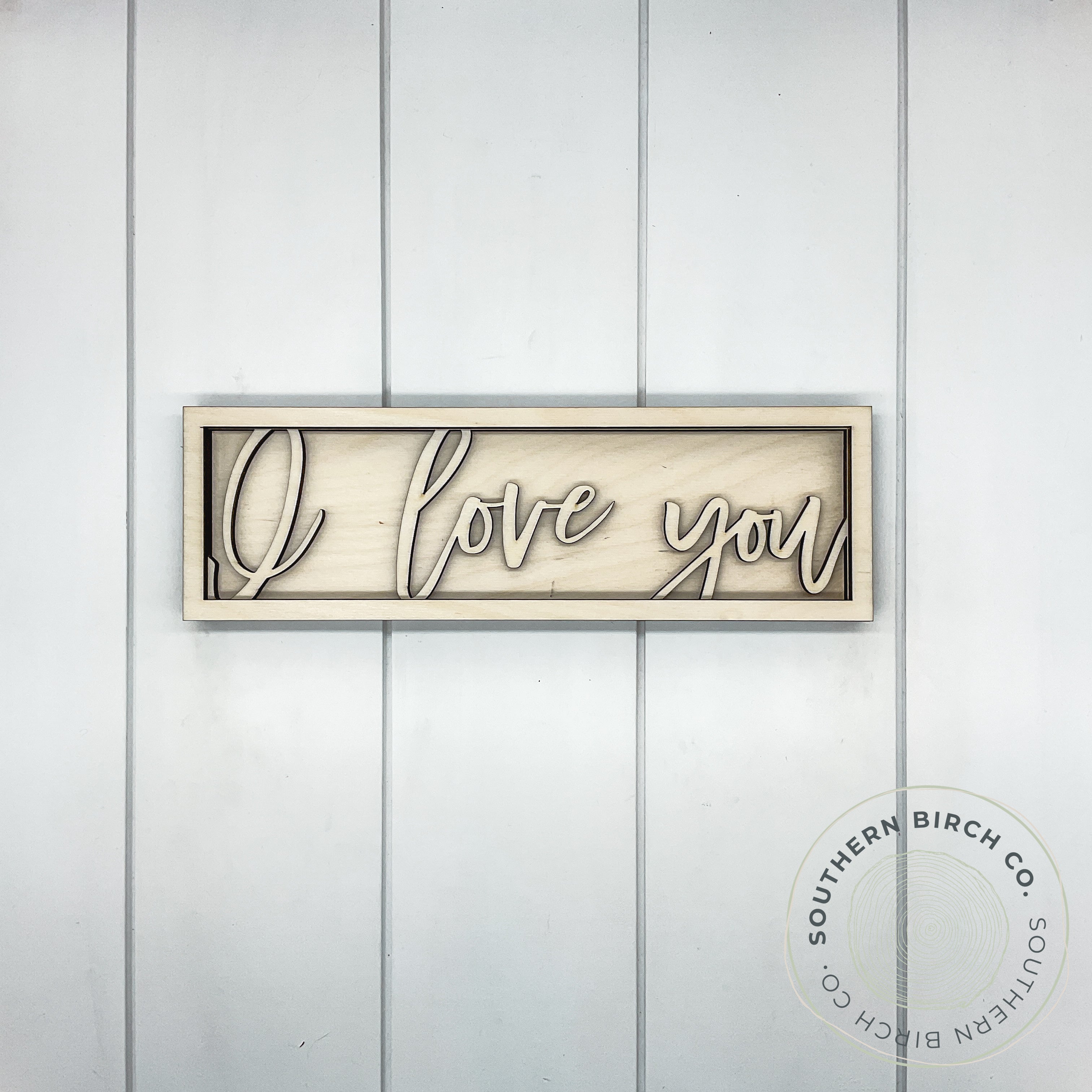 I Love You 3D Framed Sign Blank