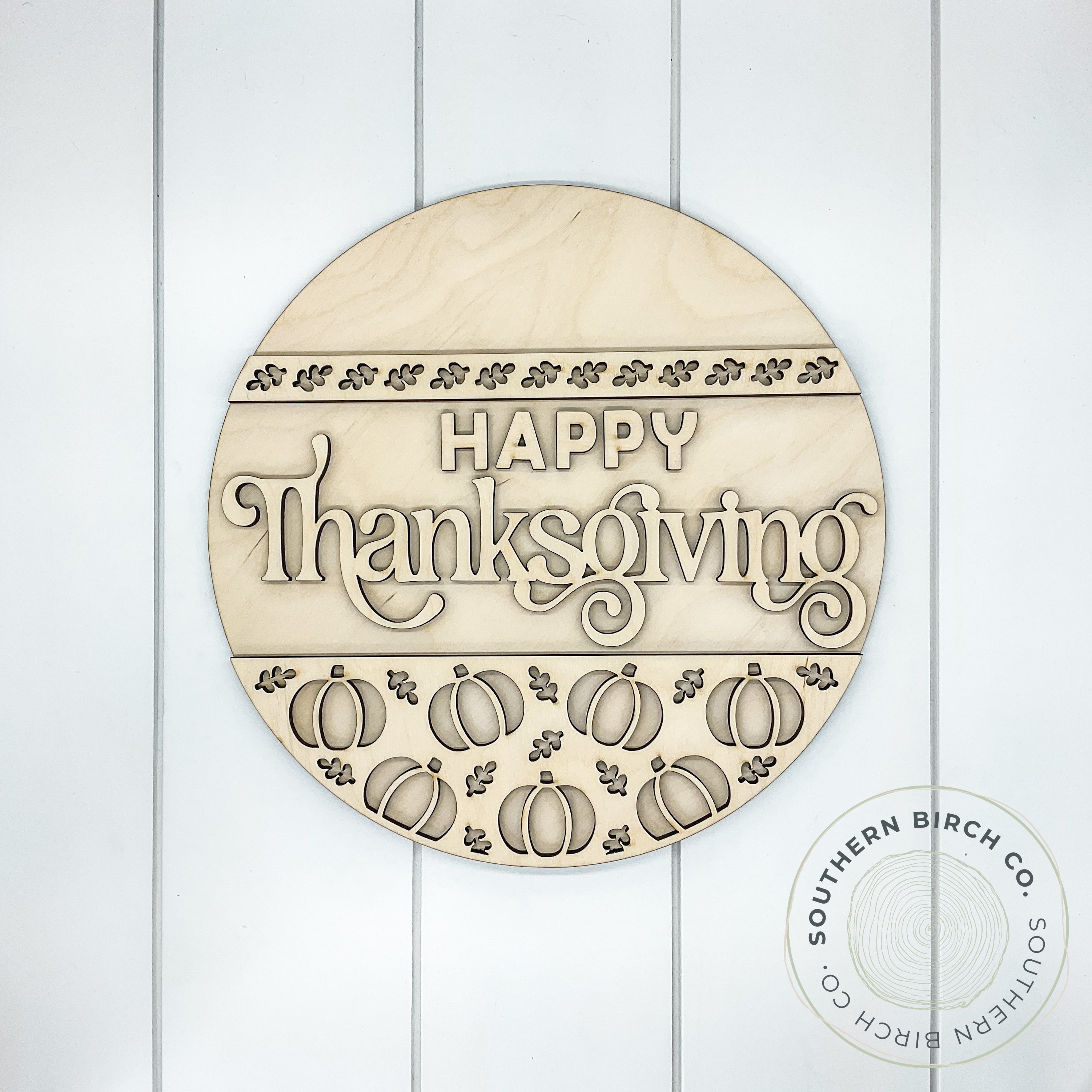 Happy Thanksgiving 3D Round Blank