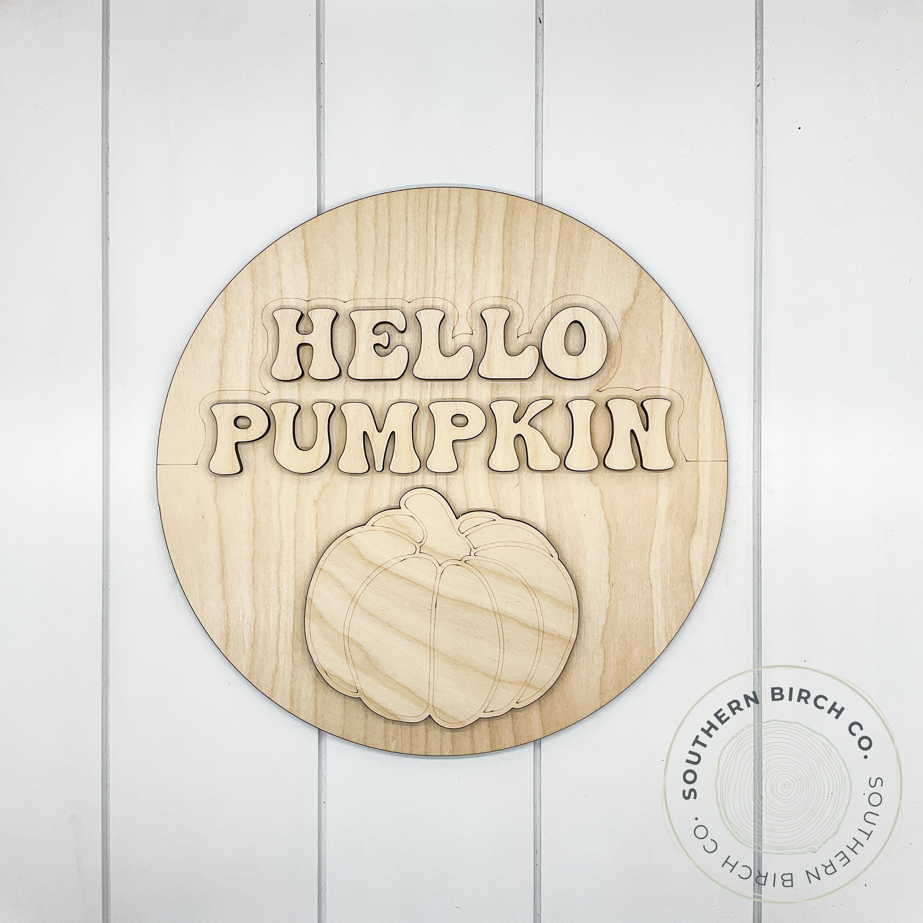 Hello Pumpkin 3D Round Blank (Pumpkin)