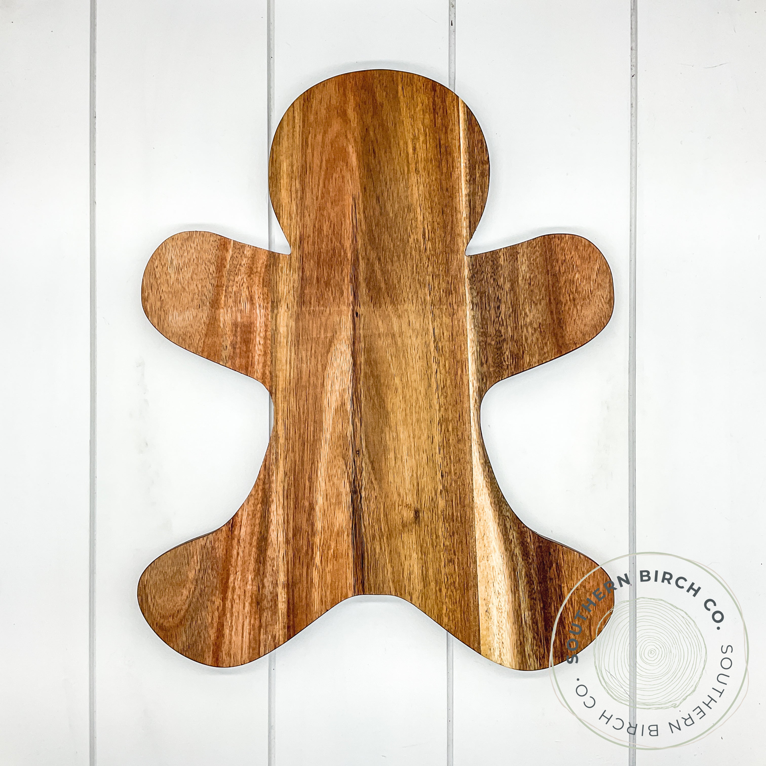 Acacia Wood Cutting Board (Gingerbread Man)