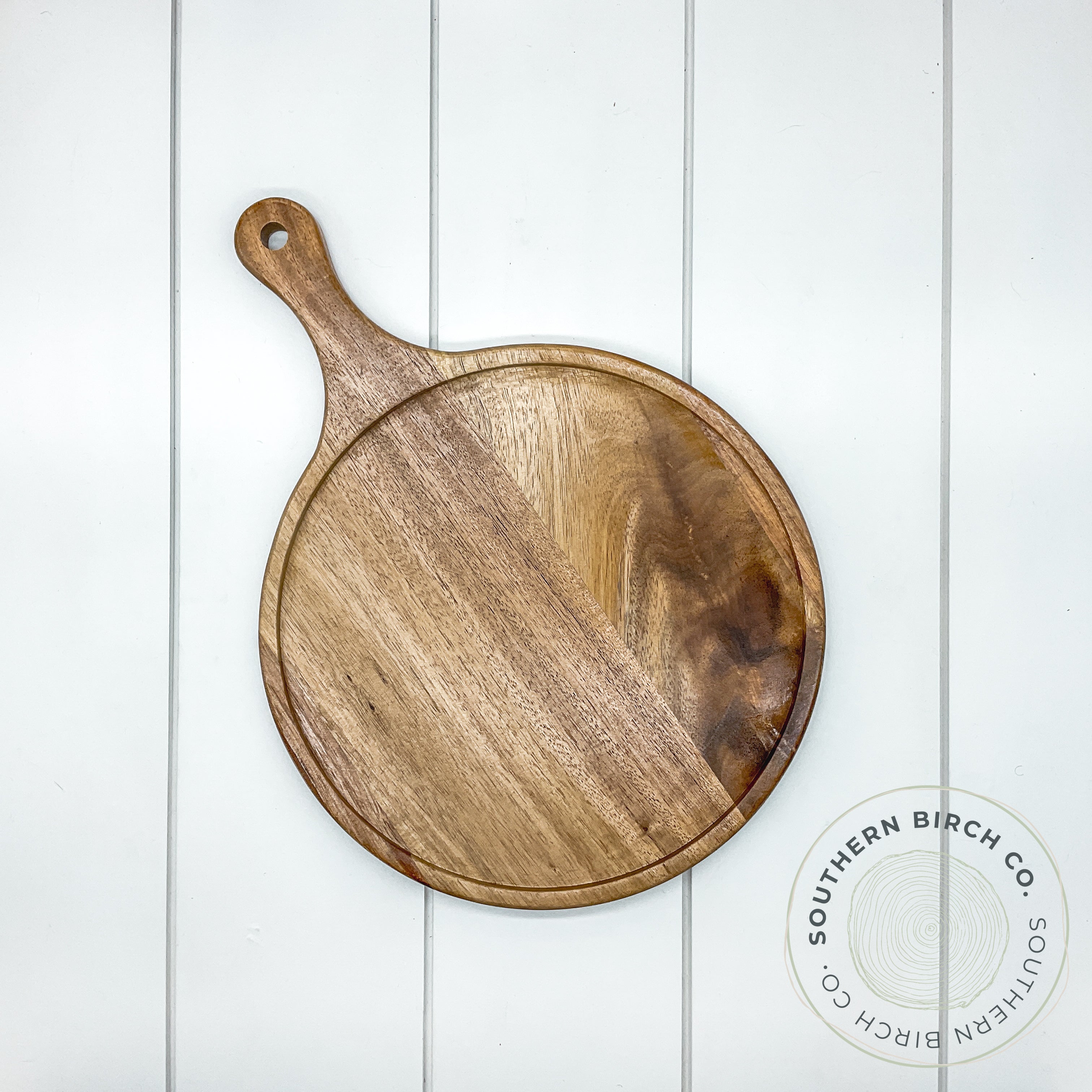 Acacia Wood Tray (Round Handle)