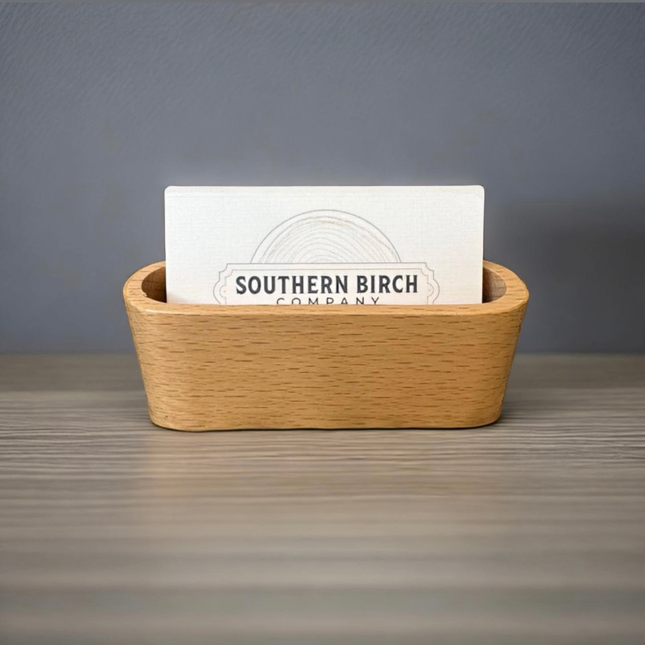 Beech Wood Business Card Holder