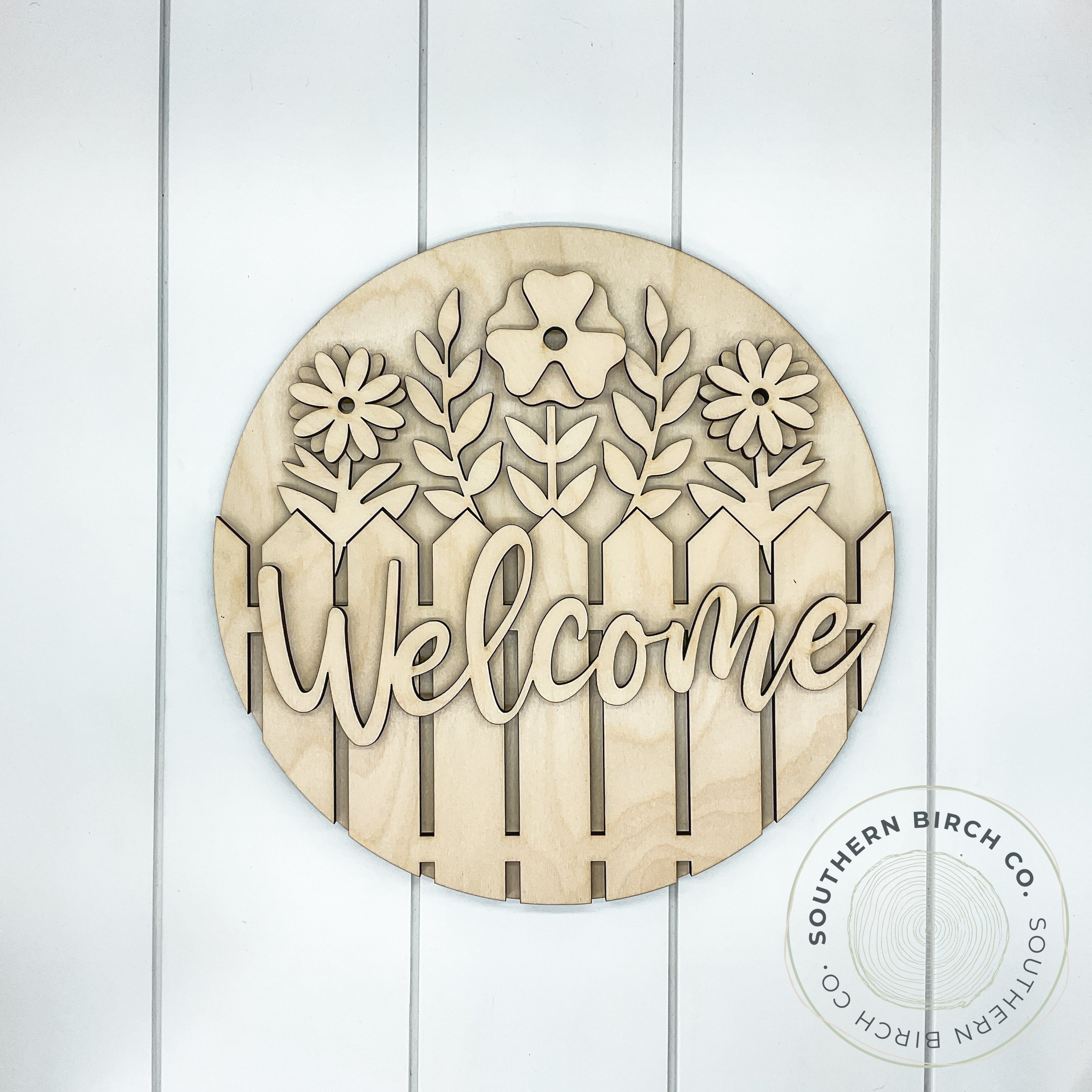 Welcome 3D Round Blank (Fence)