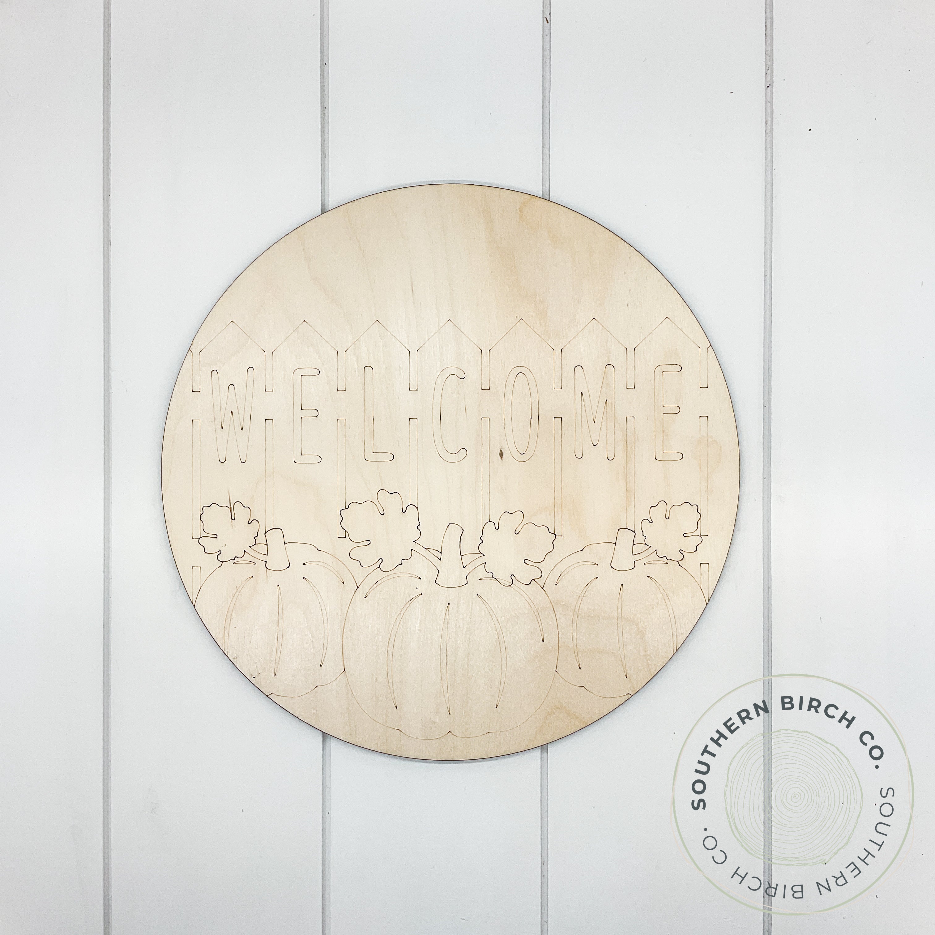 Welcome Etched Round Blank (Pumpkin Patch)