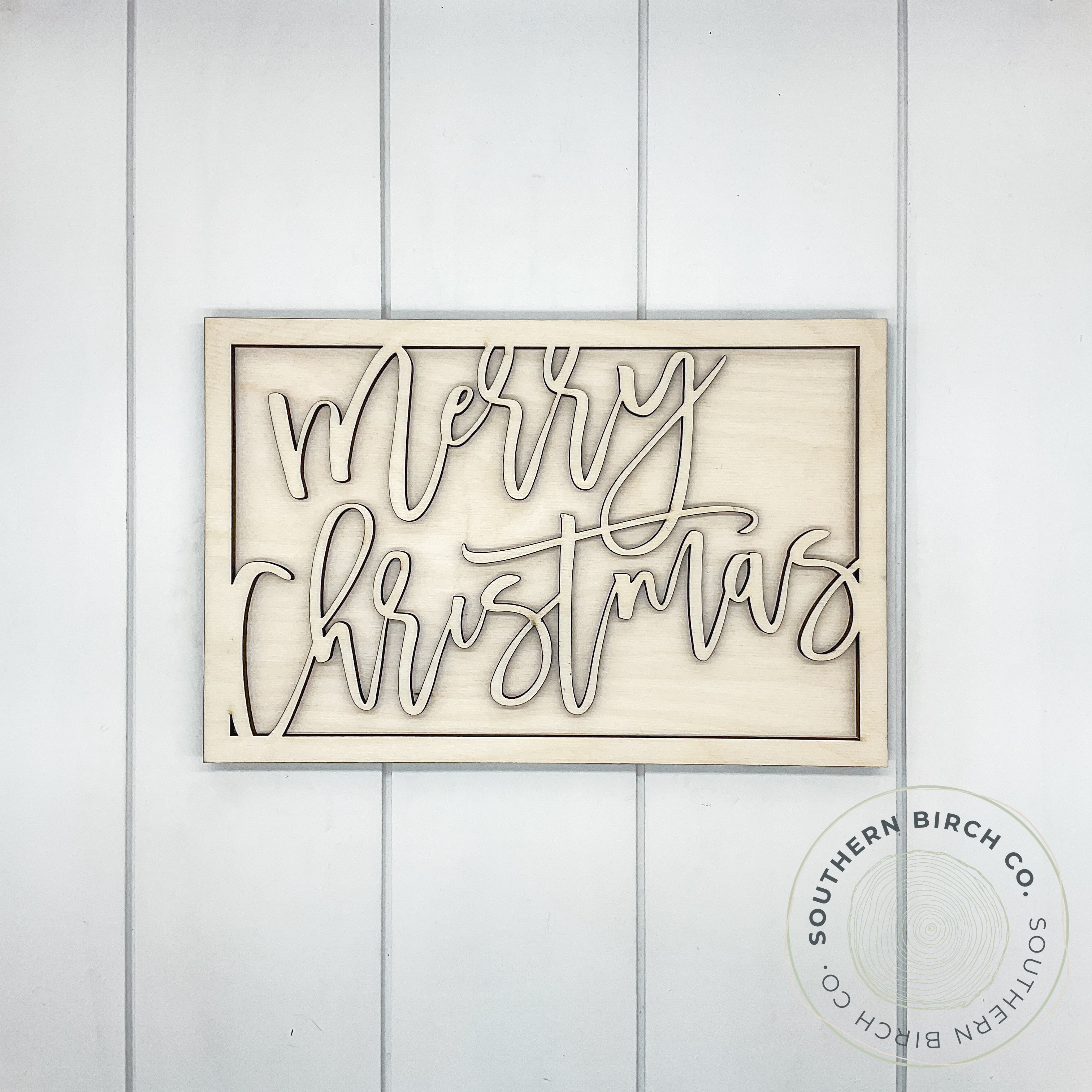 Merry Christmas 3D Framed Sign Blank