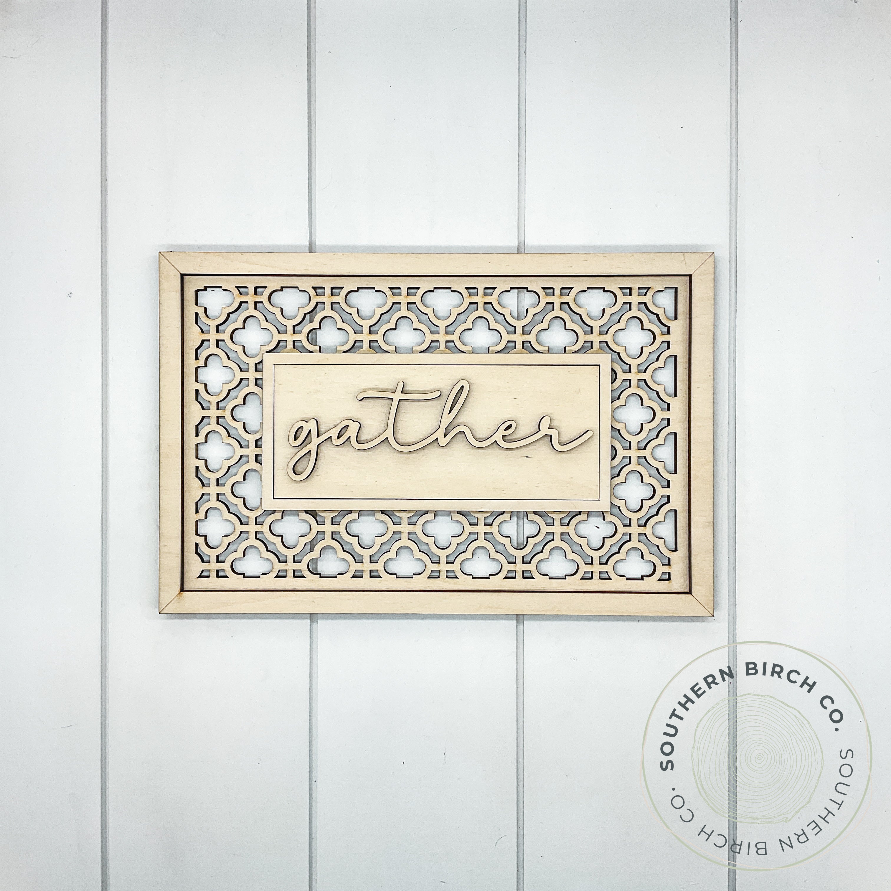 Gather 3D Framed Sign Blank (Quatrefoil)