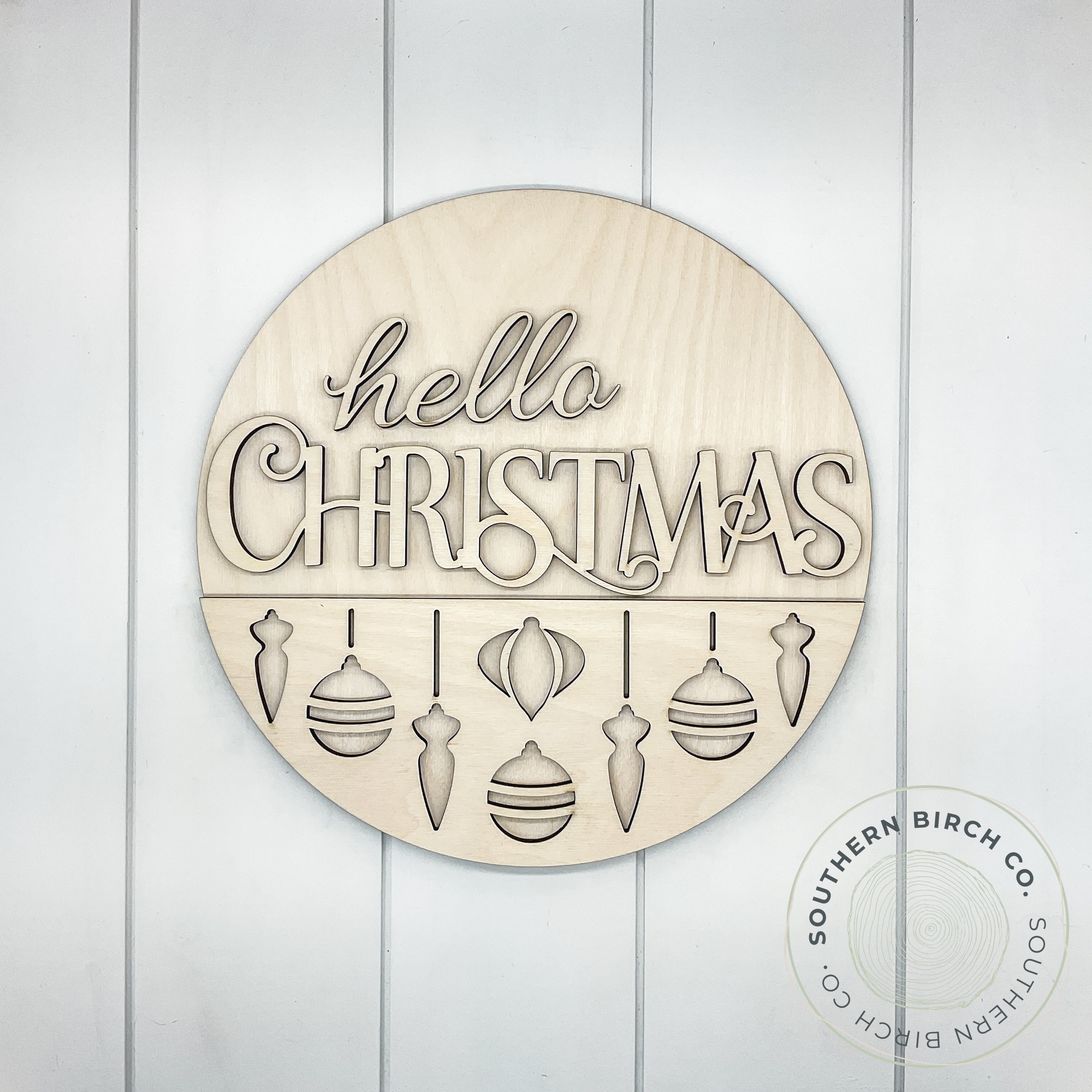 Hello Christmas 3D Round Blank