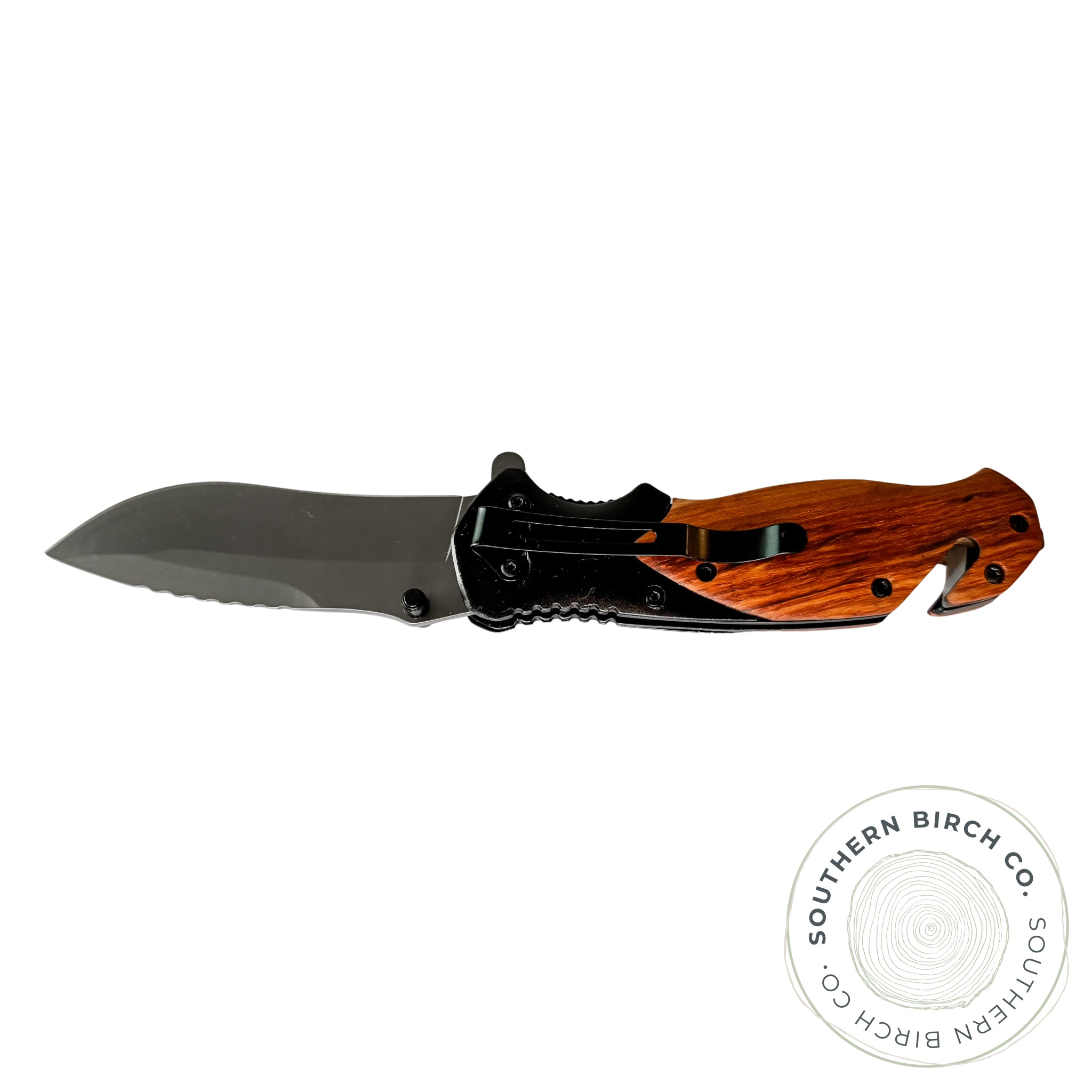 Rose Wood Handled Knife (Black Handle)