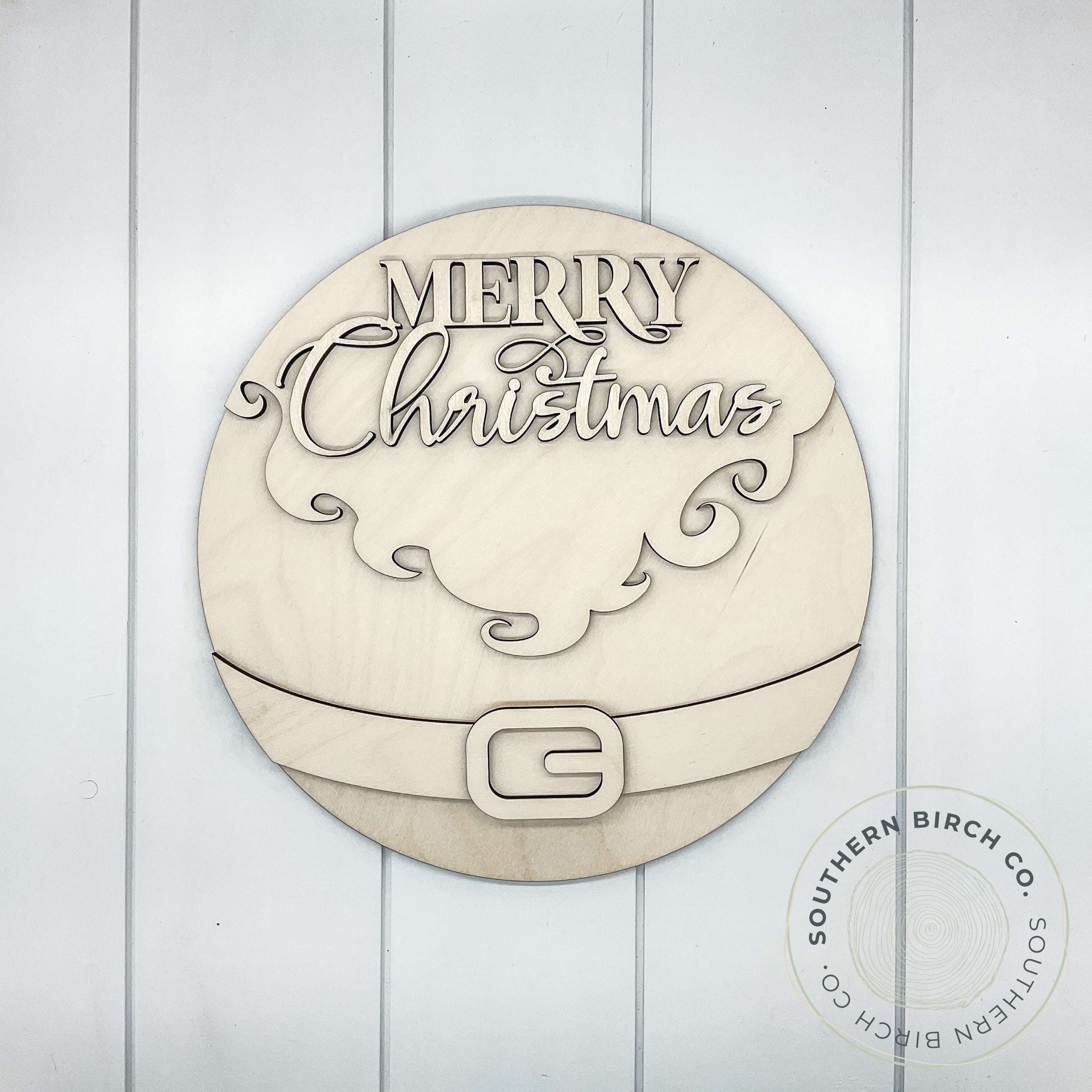 Merry Christmas 3D Round Blank (Santa)