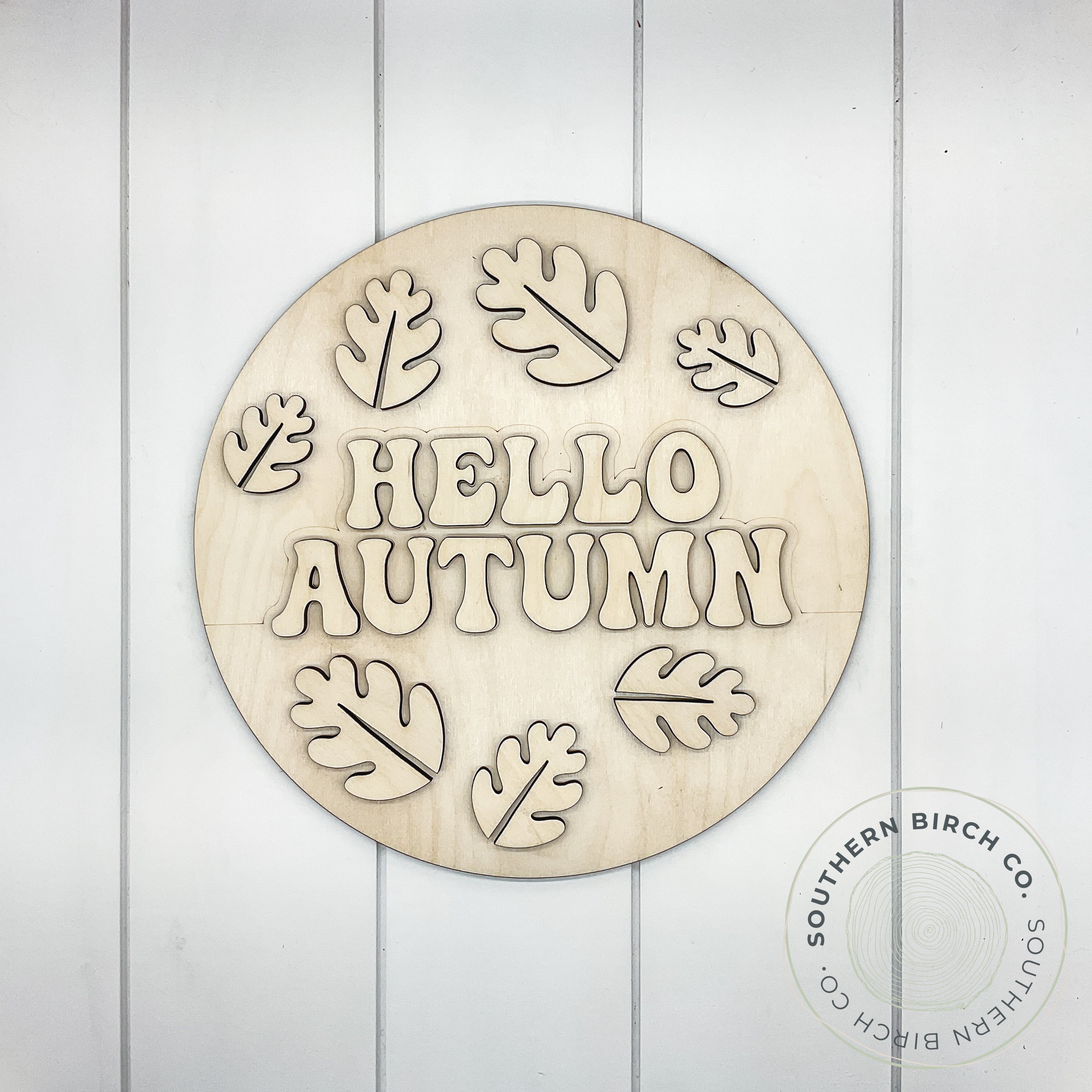 Hello Autumn 3D Round Blank