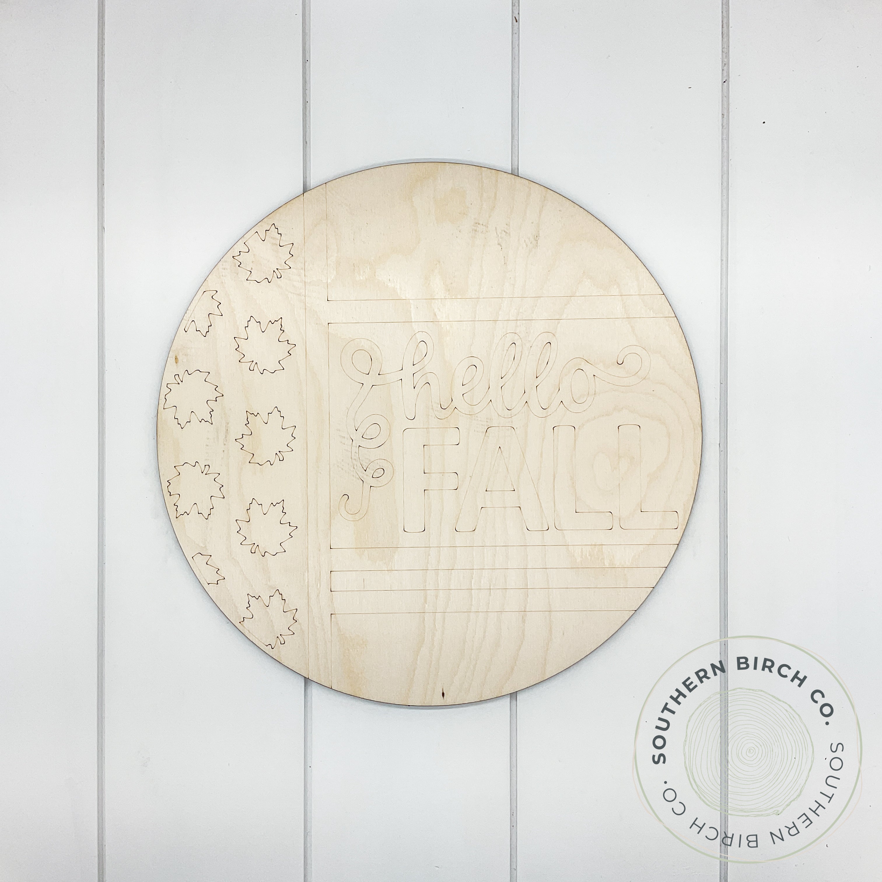 Hello Fall Etched Round Blank (Modern)