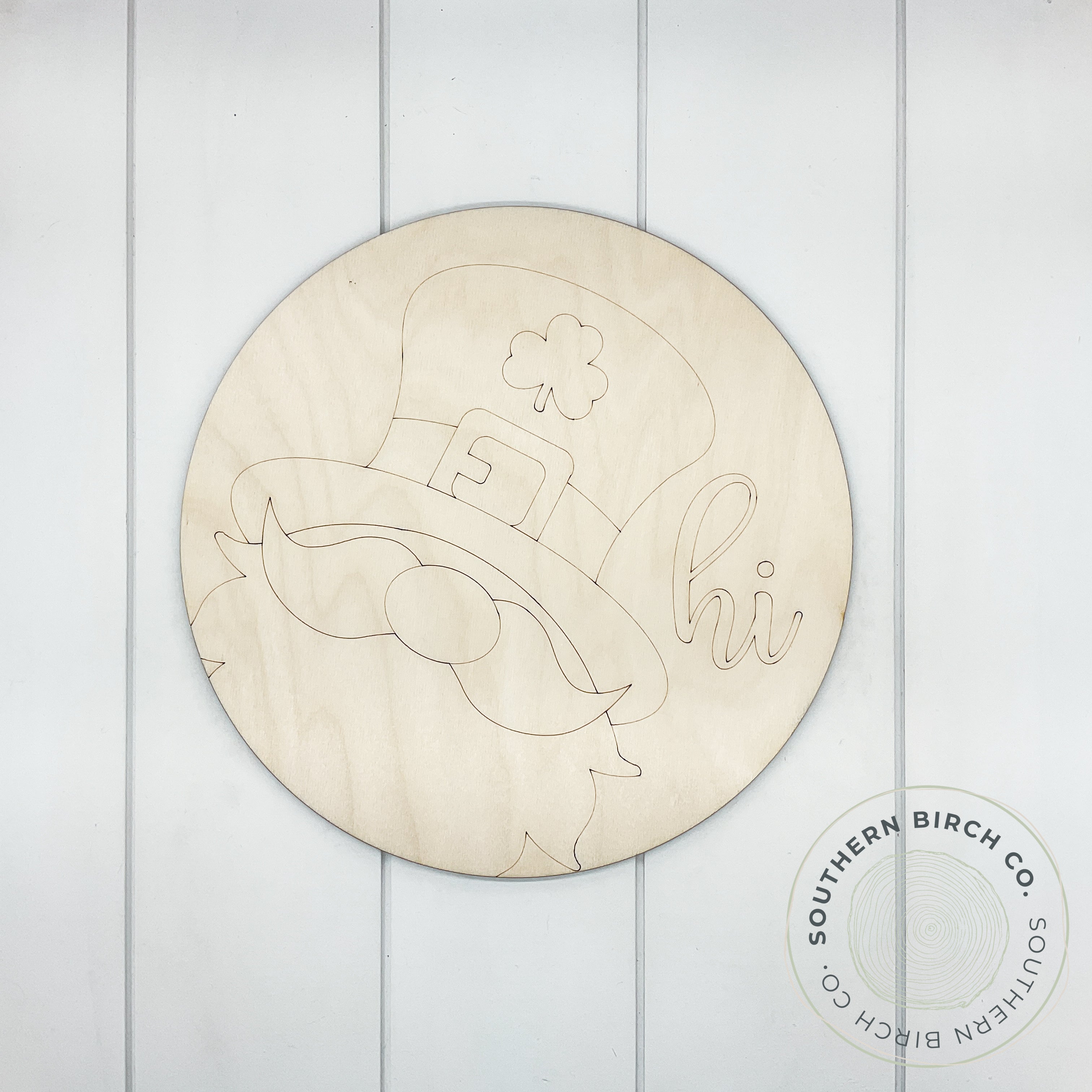 Leprechaun Gnome Etched Round Blank