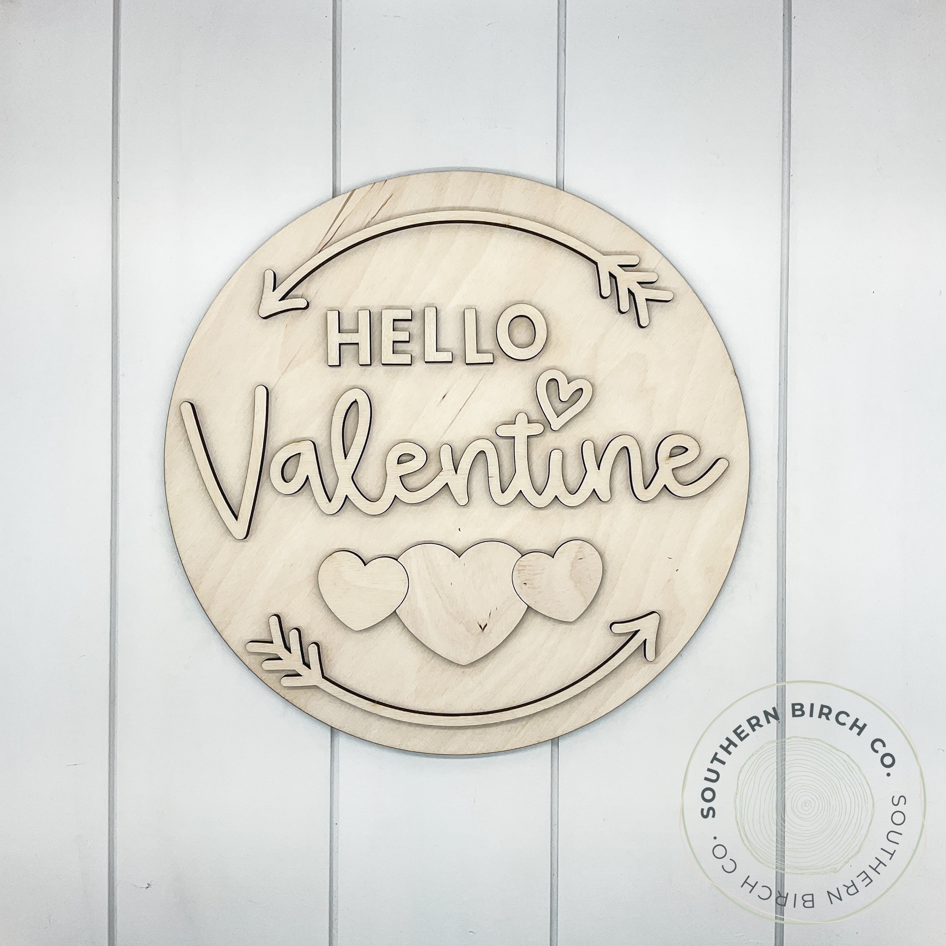Hello Valentine 3D Round Blank