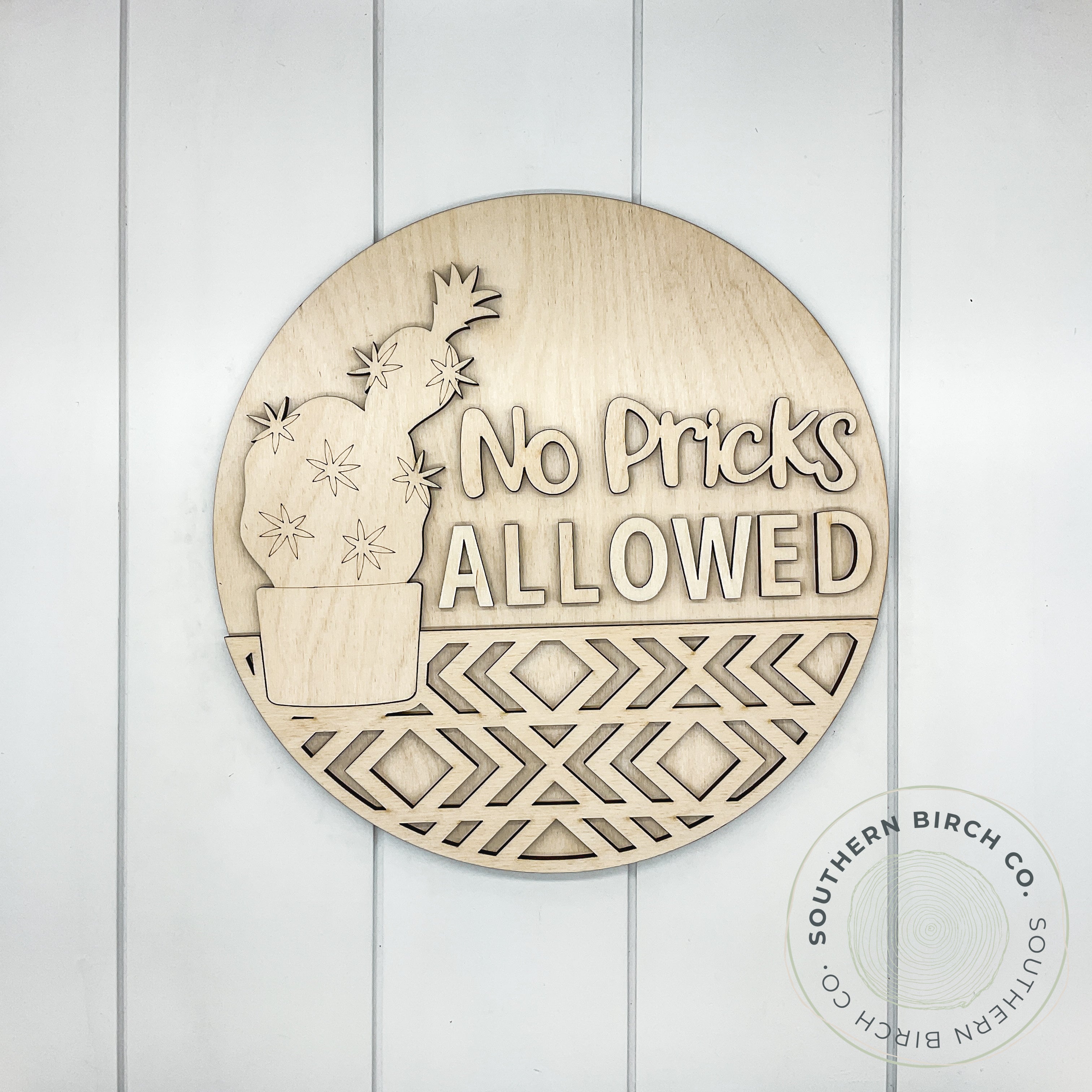 No Pricks Allowed 3D Round Blank