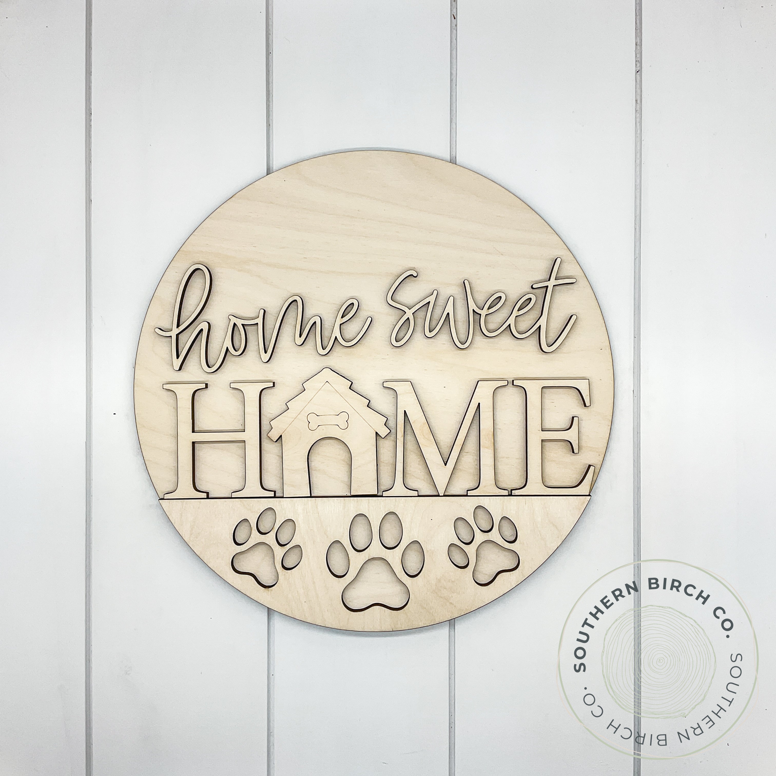Home Sweet Home 3D Round Blank (Dog House)