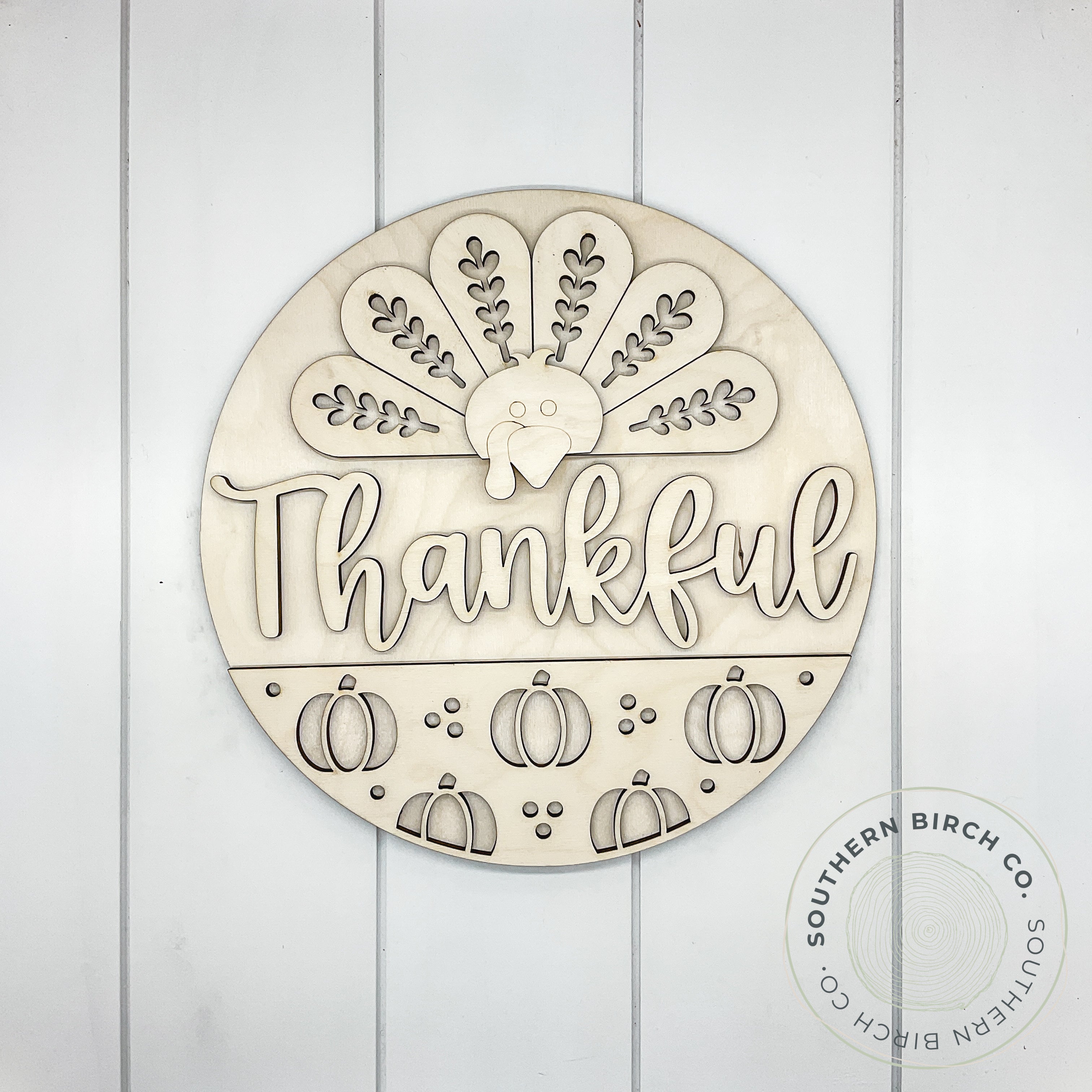 Thankful 3D Round Blank (Turkey)