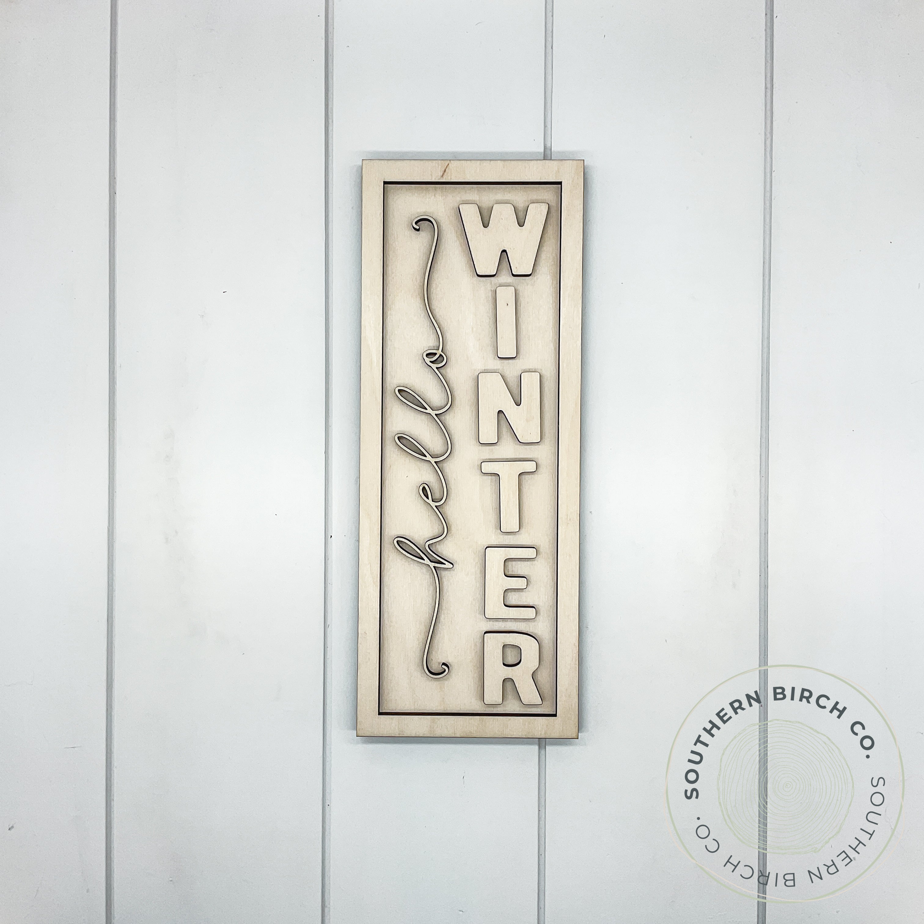 Hello Winter 3D Framed Sign Blank