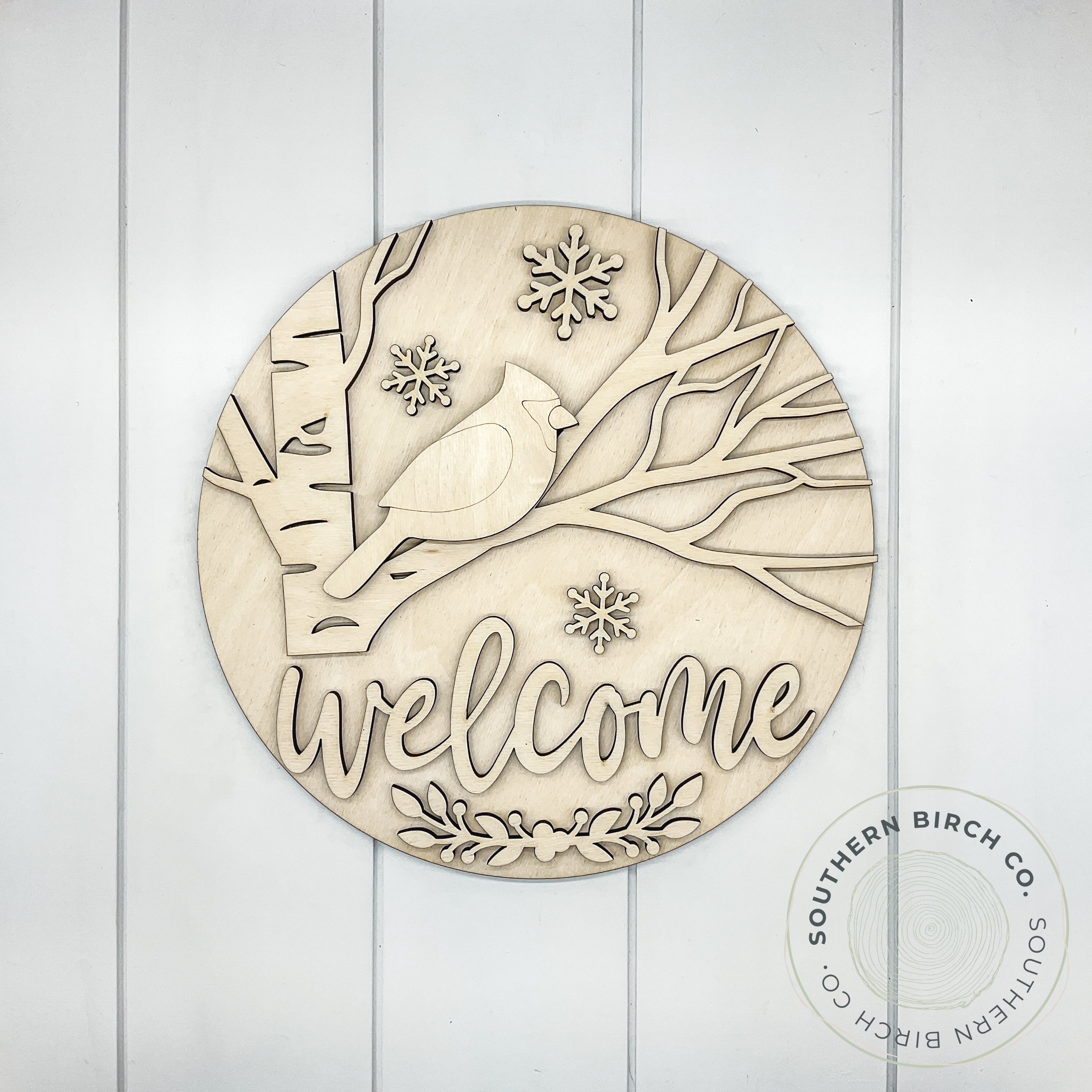 Welcome 3D Round Blank (Cardinal)