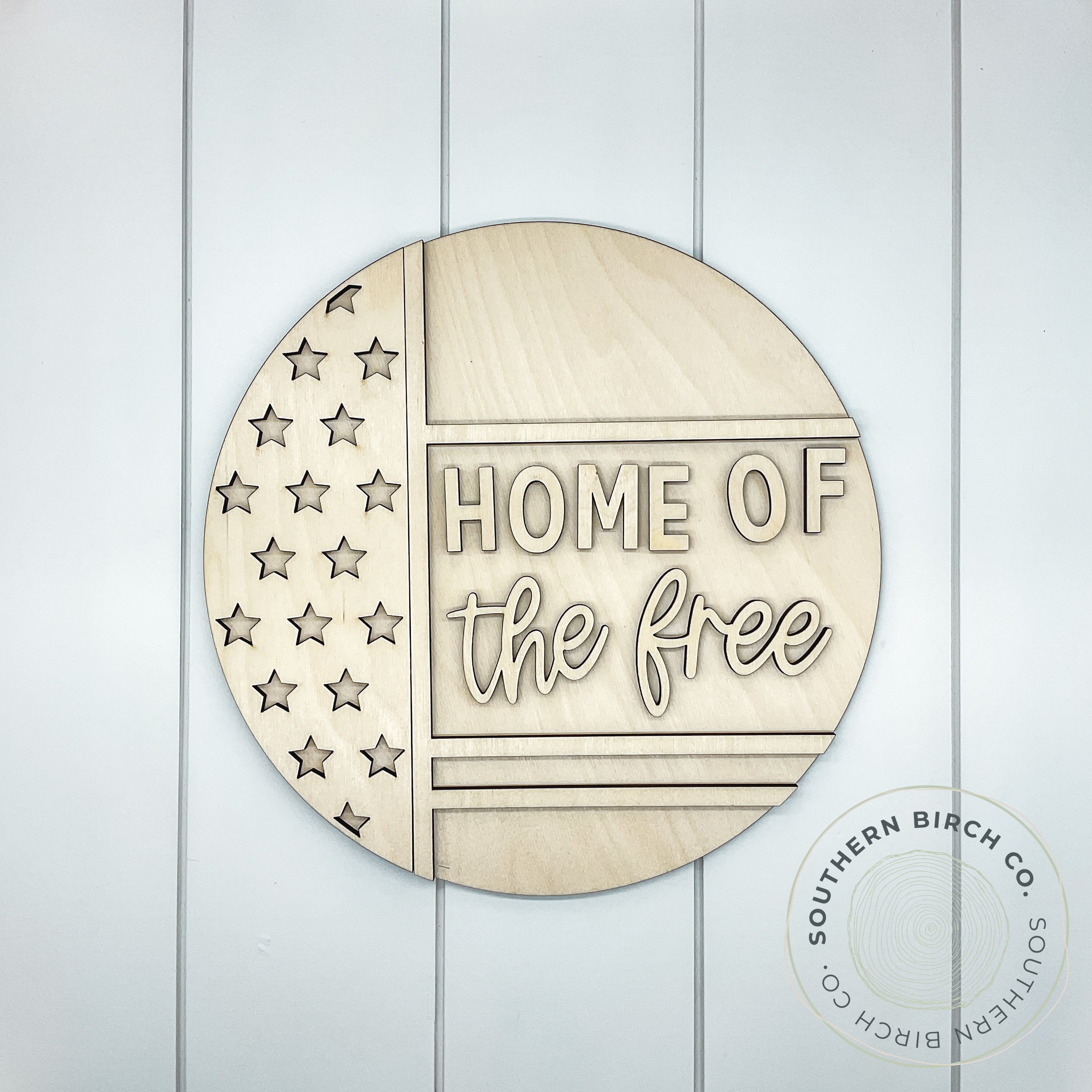 Home Of The Free 3D Round Blank