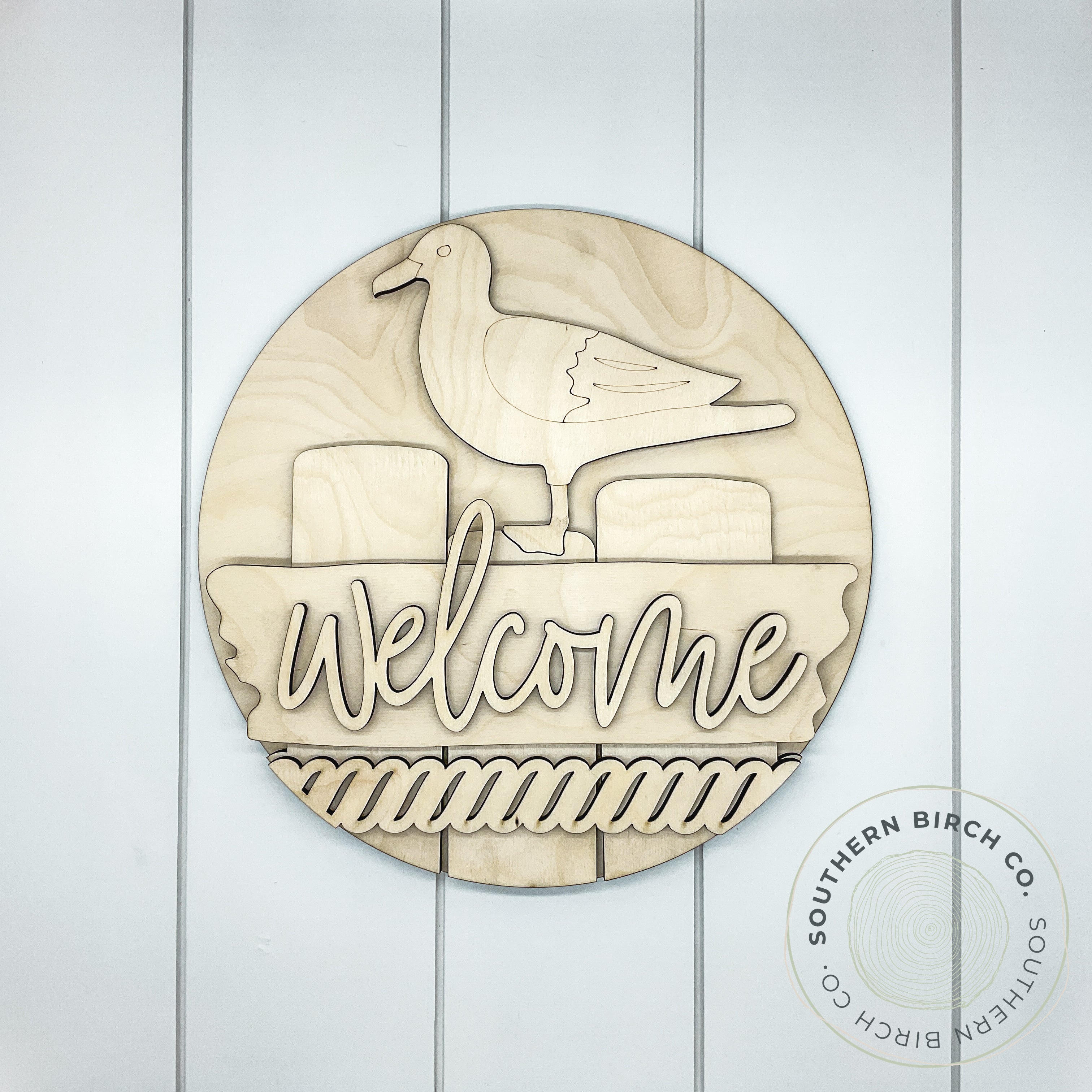 Welcome 3D Round Blank (Seagull)