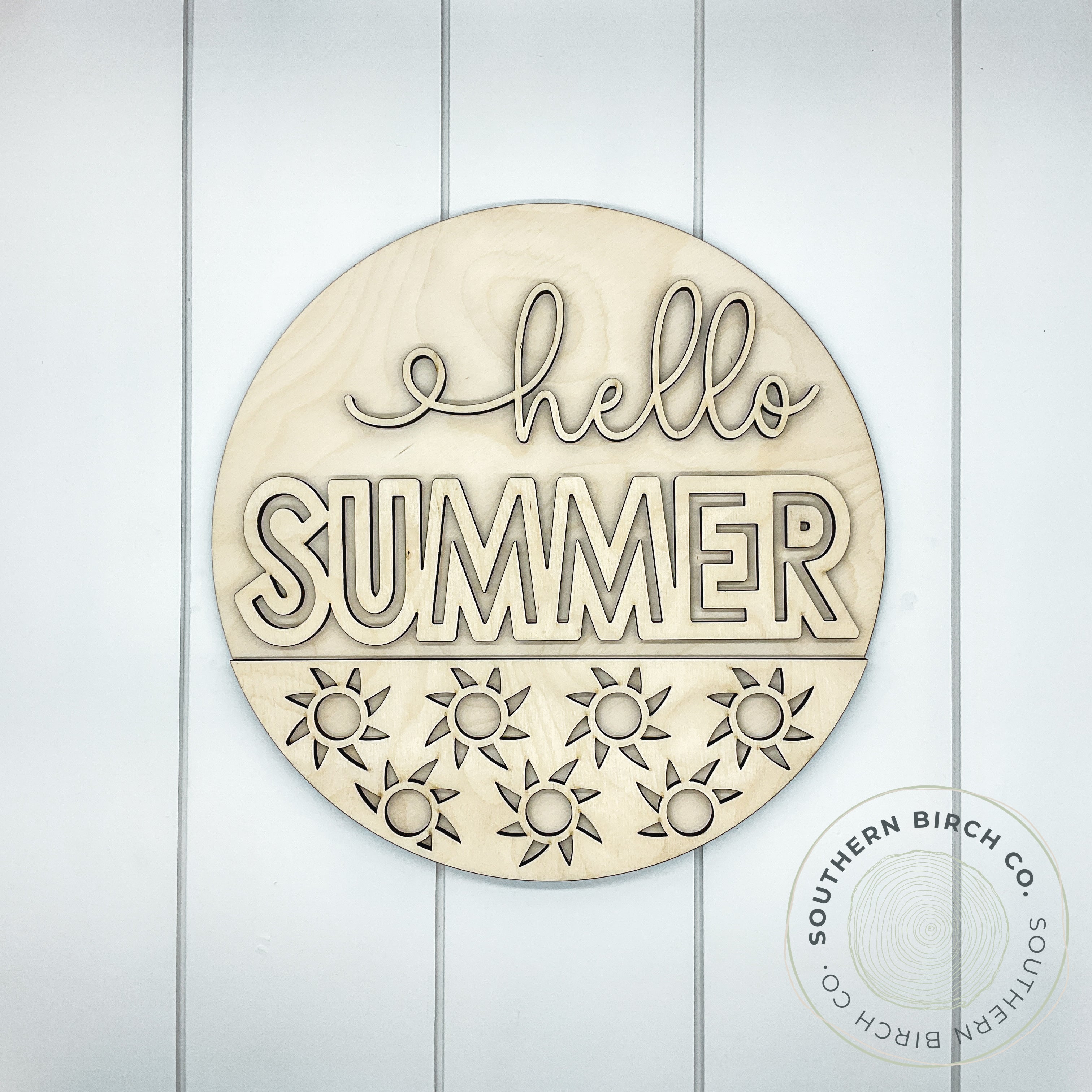 Hello Summer 3D Round Blank (Outline)