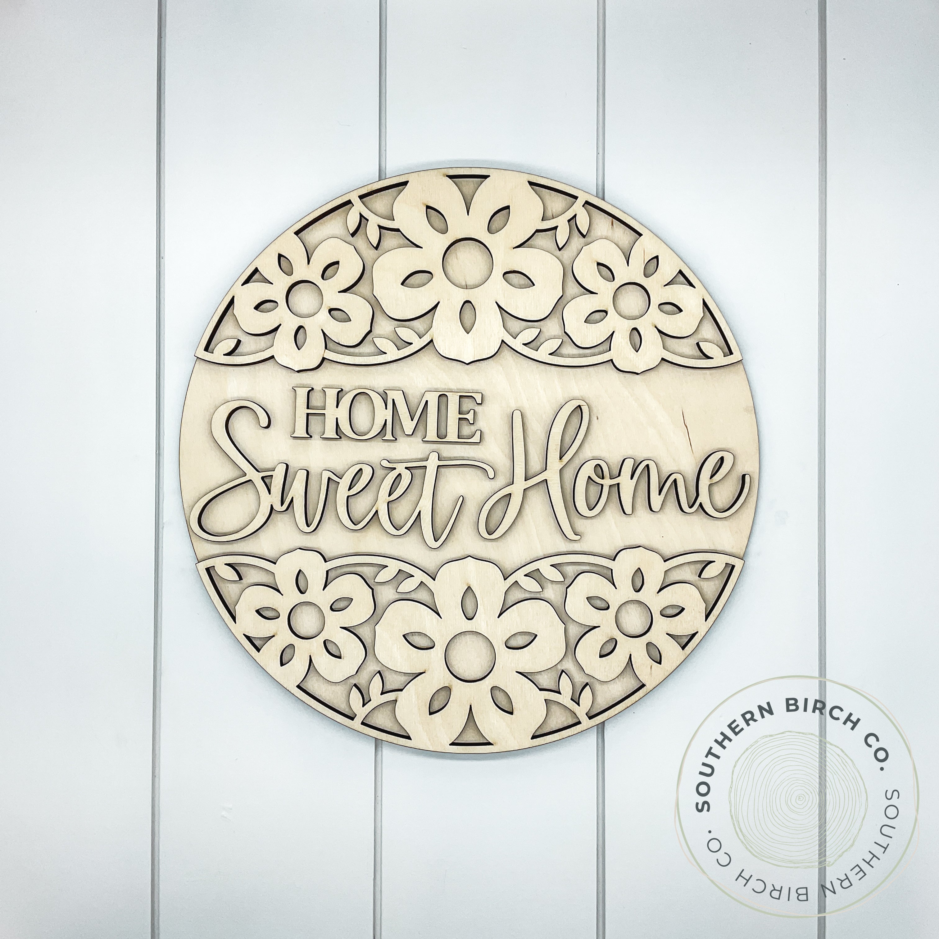 Home Sweet Home 3D Round Blank (Floral)