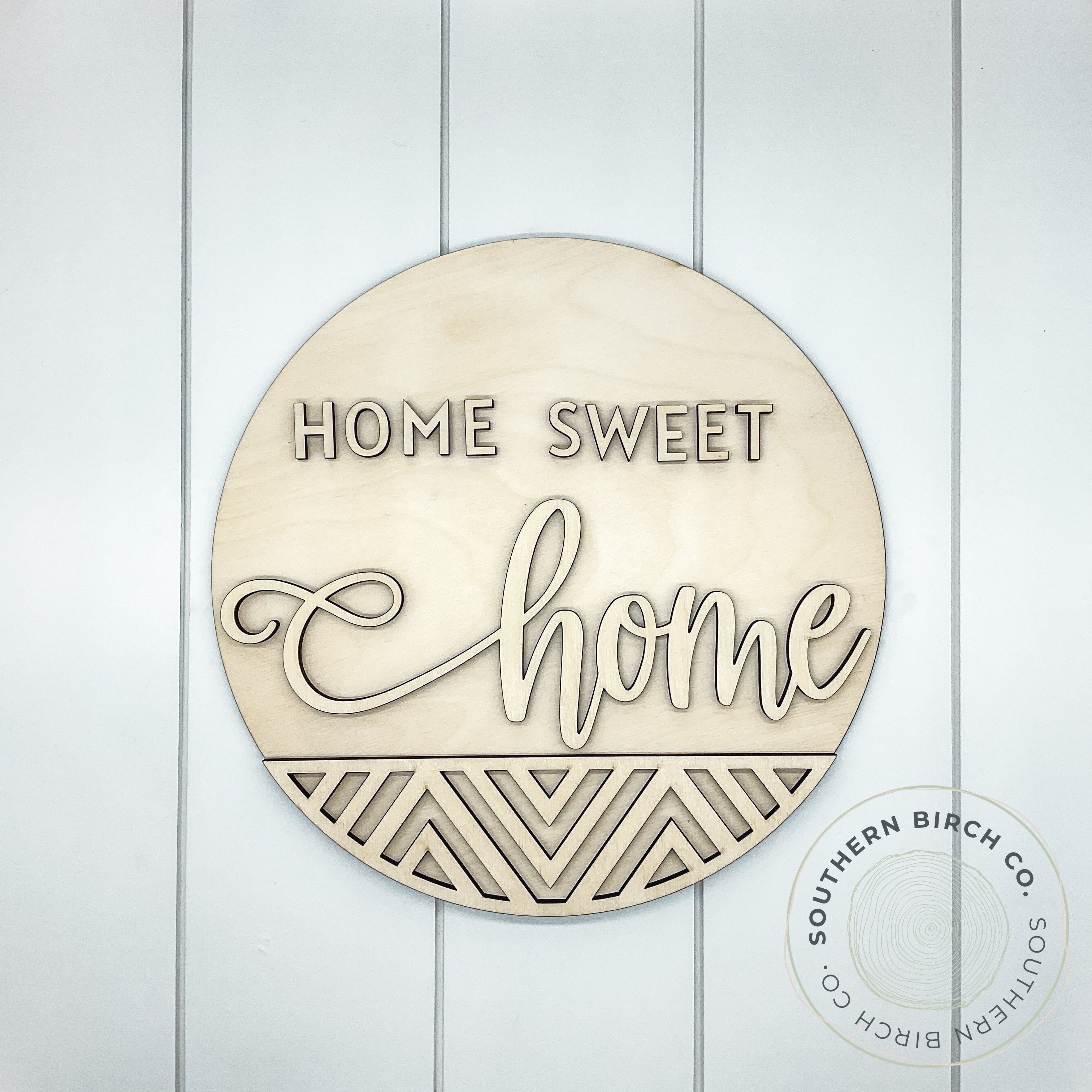 Home Sweet Home 3D Round Blank (Geometric)
