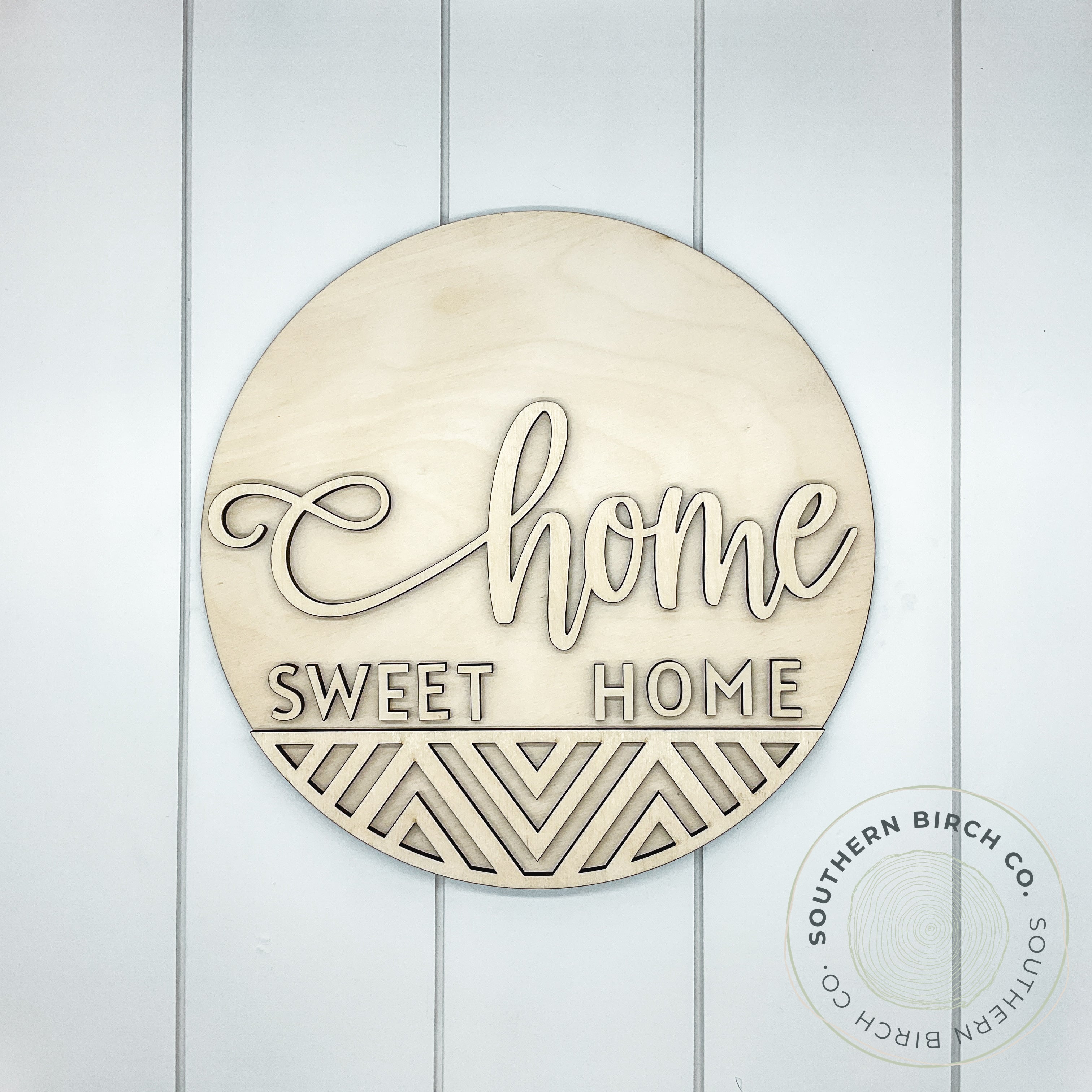 Home Sweet Home 3D Round Blank (Geometric)