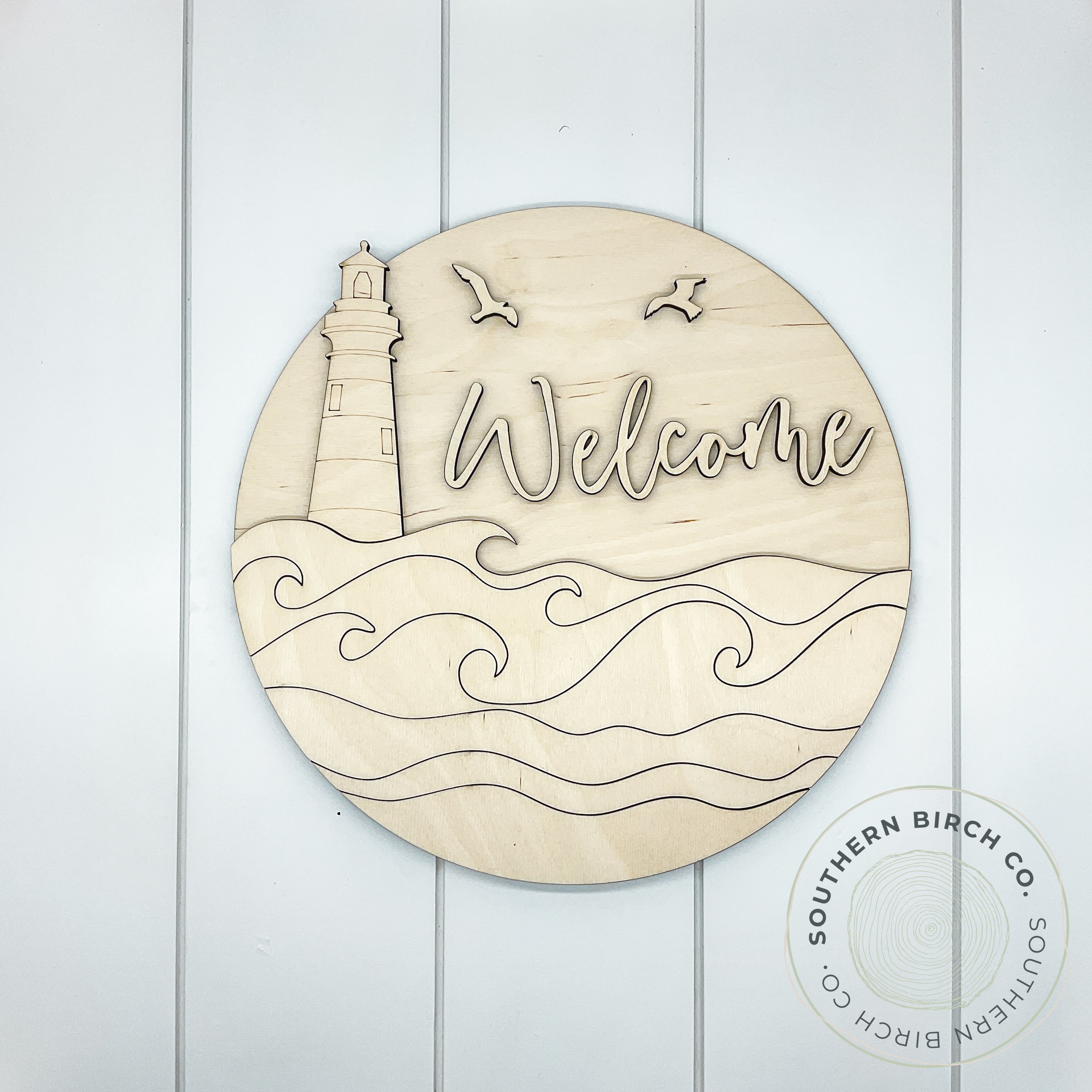 Welcome 3D Round Blank (Lighthouse)