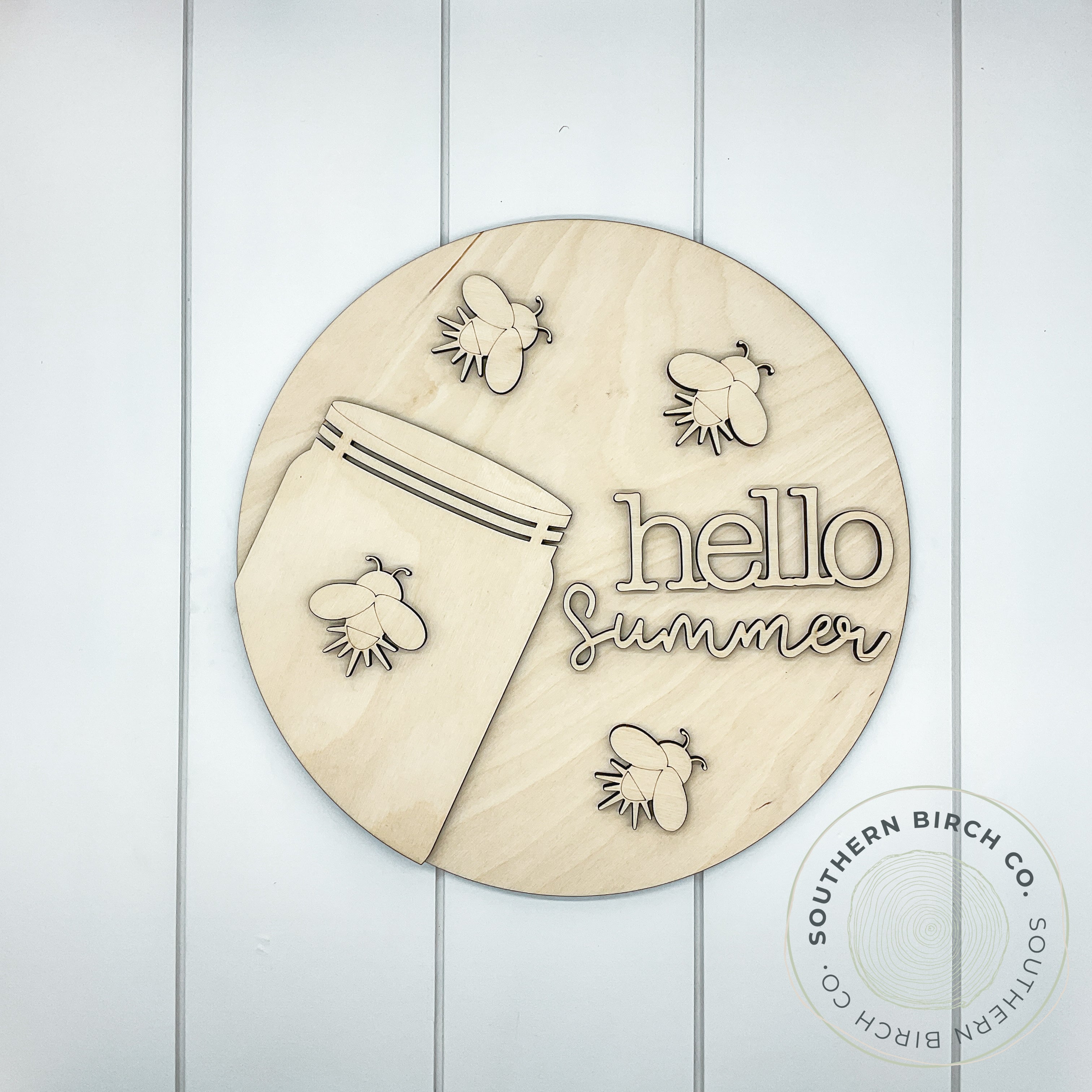 Hello Summer 3D Round Blank (Fireflies)