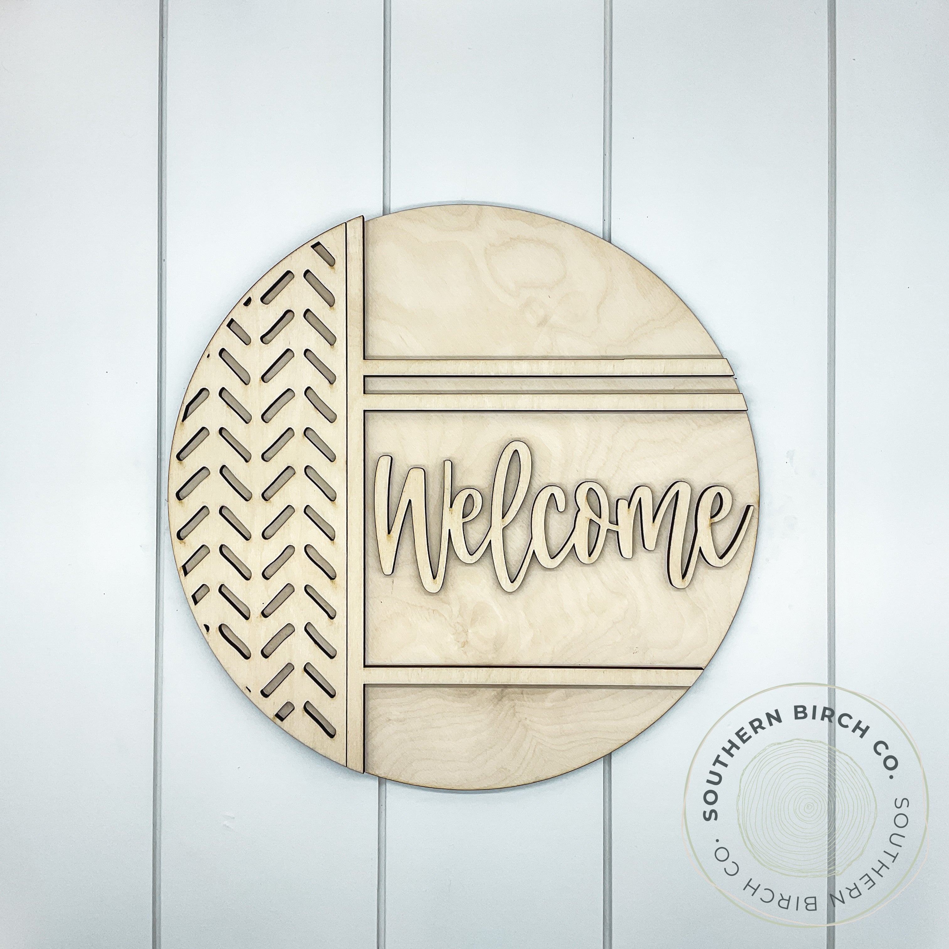 Welcome 3D Round Blank (Modern)