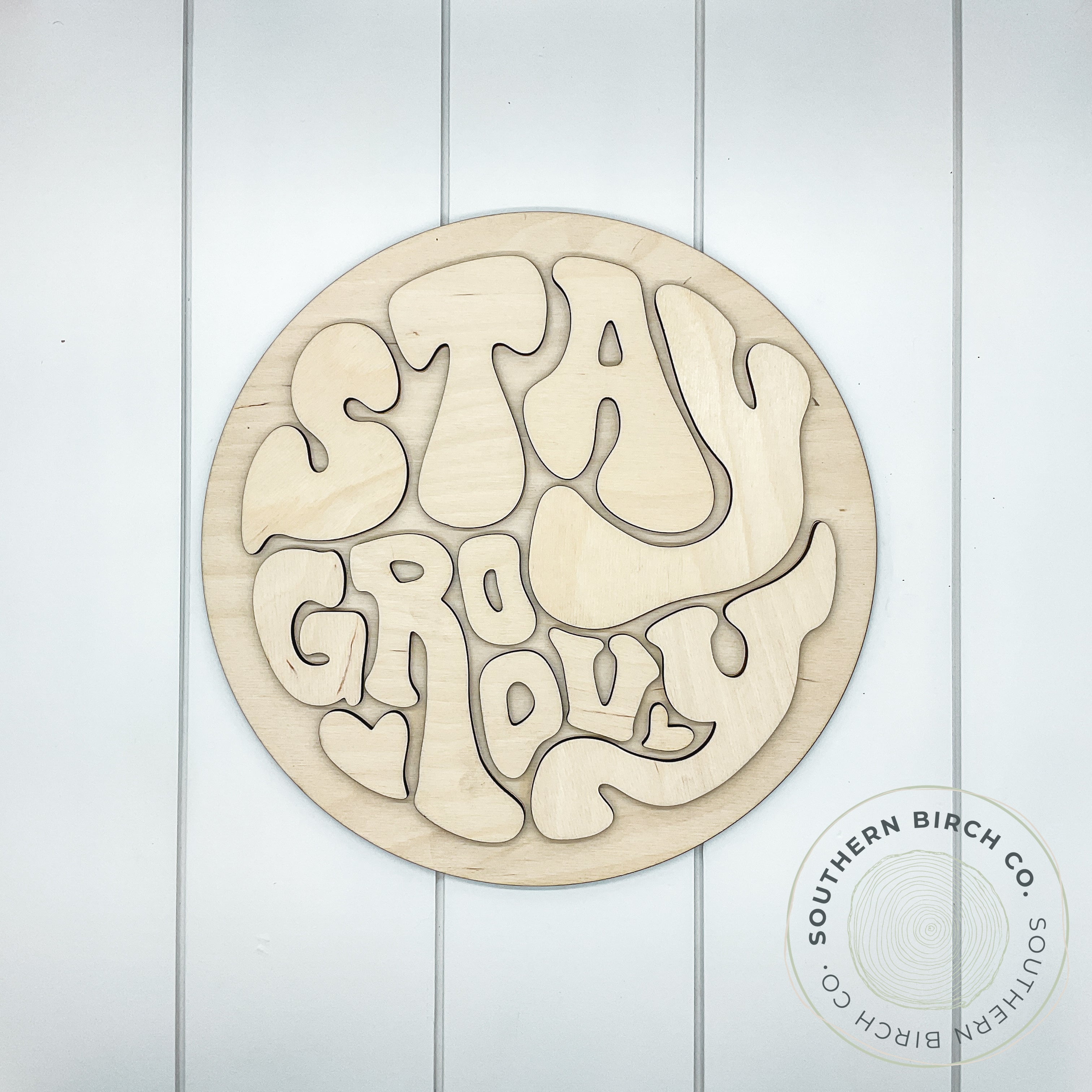 Stay Groovy 3D Round Blank